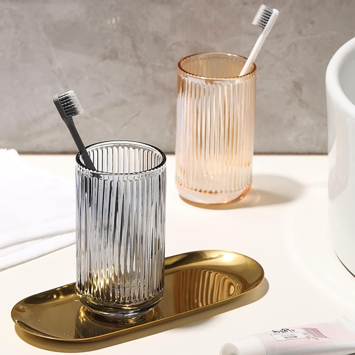 Set de 2 Vasos de Vidrio Gaolinci para Baño 6.6 cm