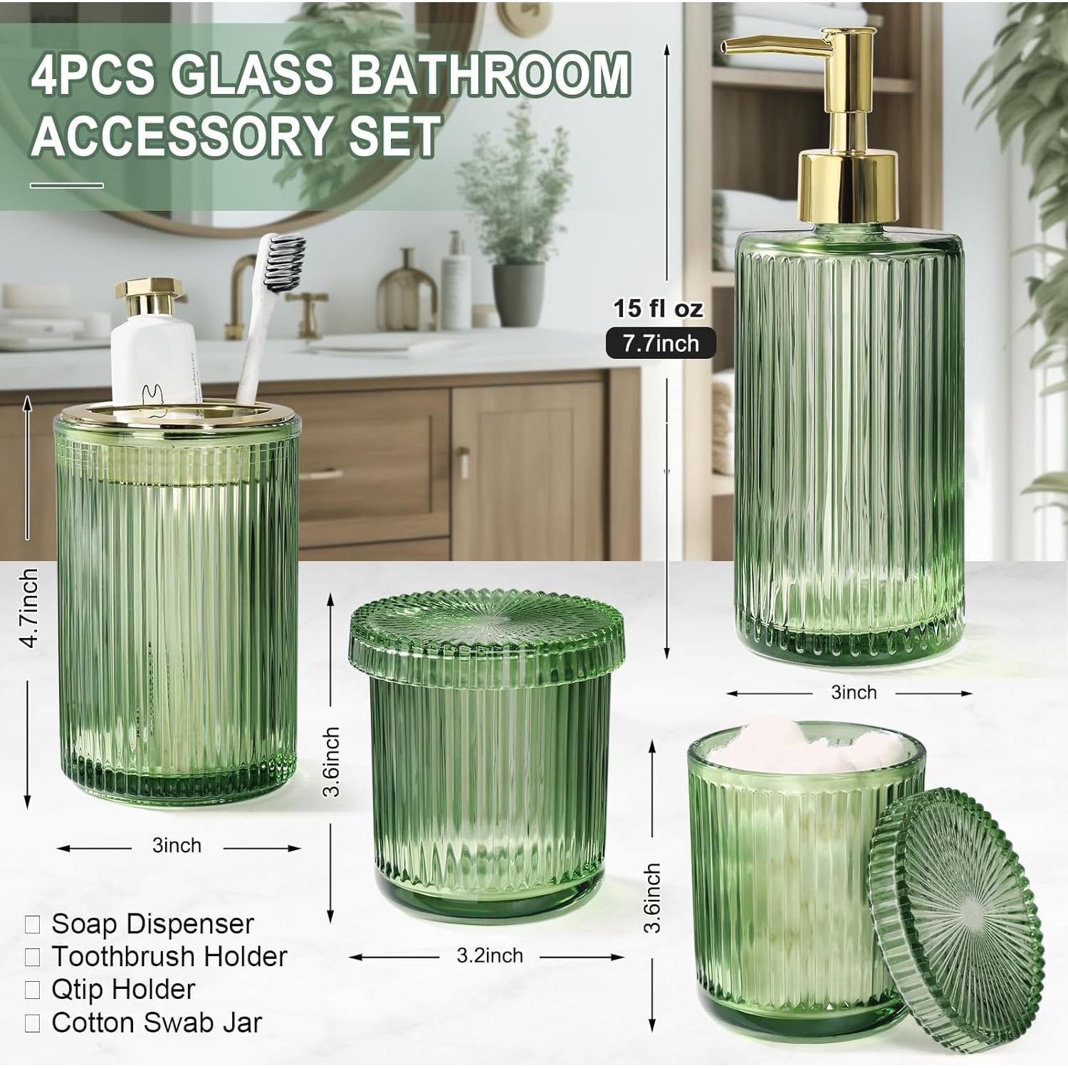 Juego de Accesorios de Baño Verde KASUNTING 4 Piezas