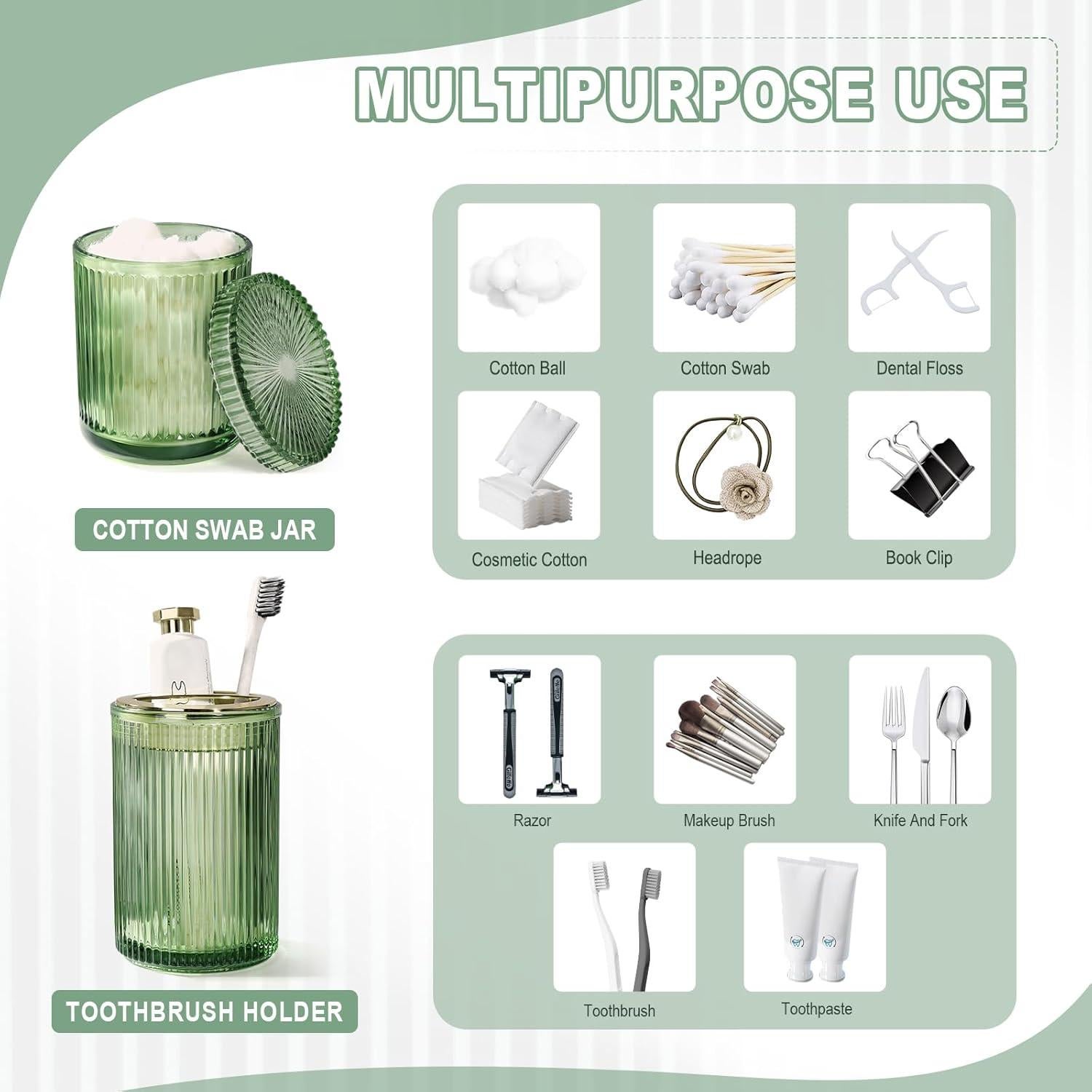 Juego de Accesorios de Baño Verde KASUNTING 4 Piezas