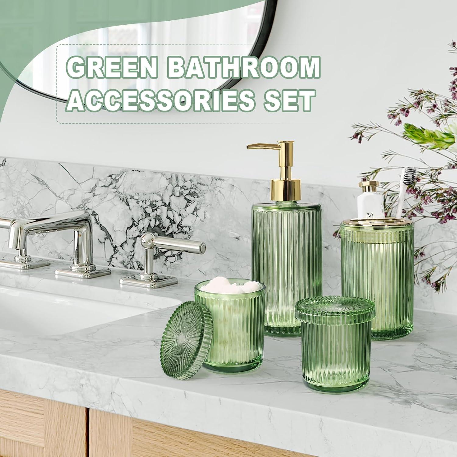 Juego de Accesorios de Baño Verde KASUNTING 4 Piezas