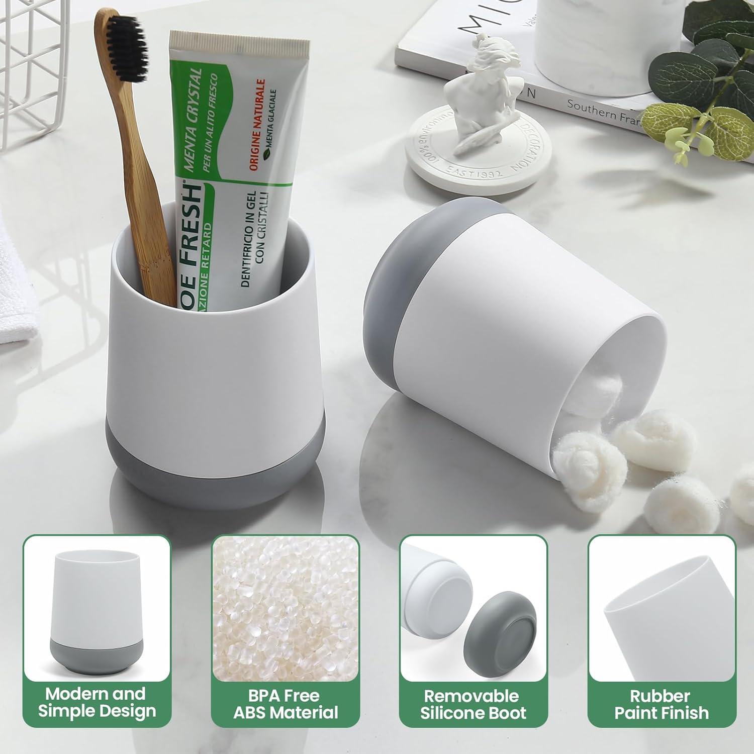 Soporte para Cepillos de Dientes GAHEFY Blanco con Base de Silicona