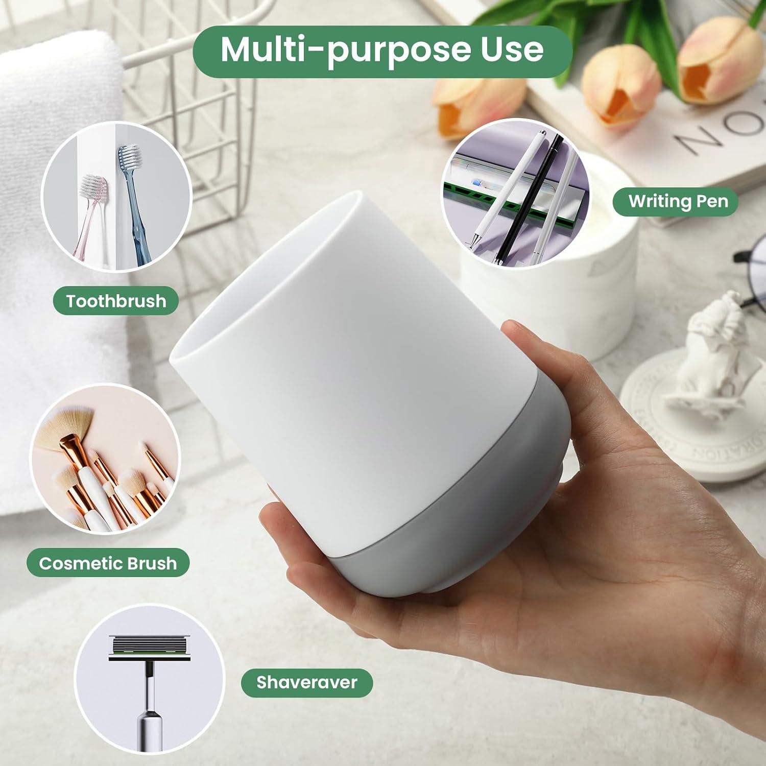 Soporte para Cepillos de Dientes GAHEFY Blanco con Base de Silicona