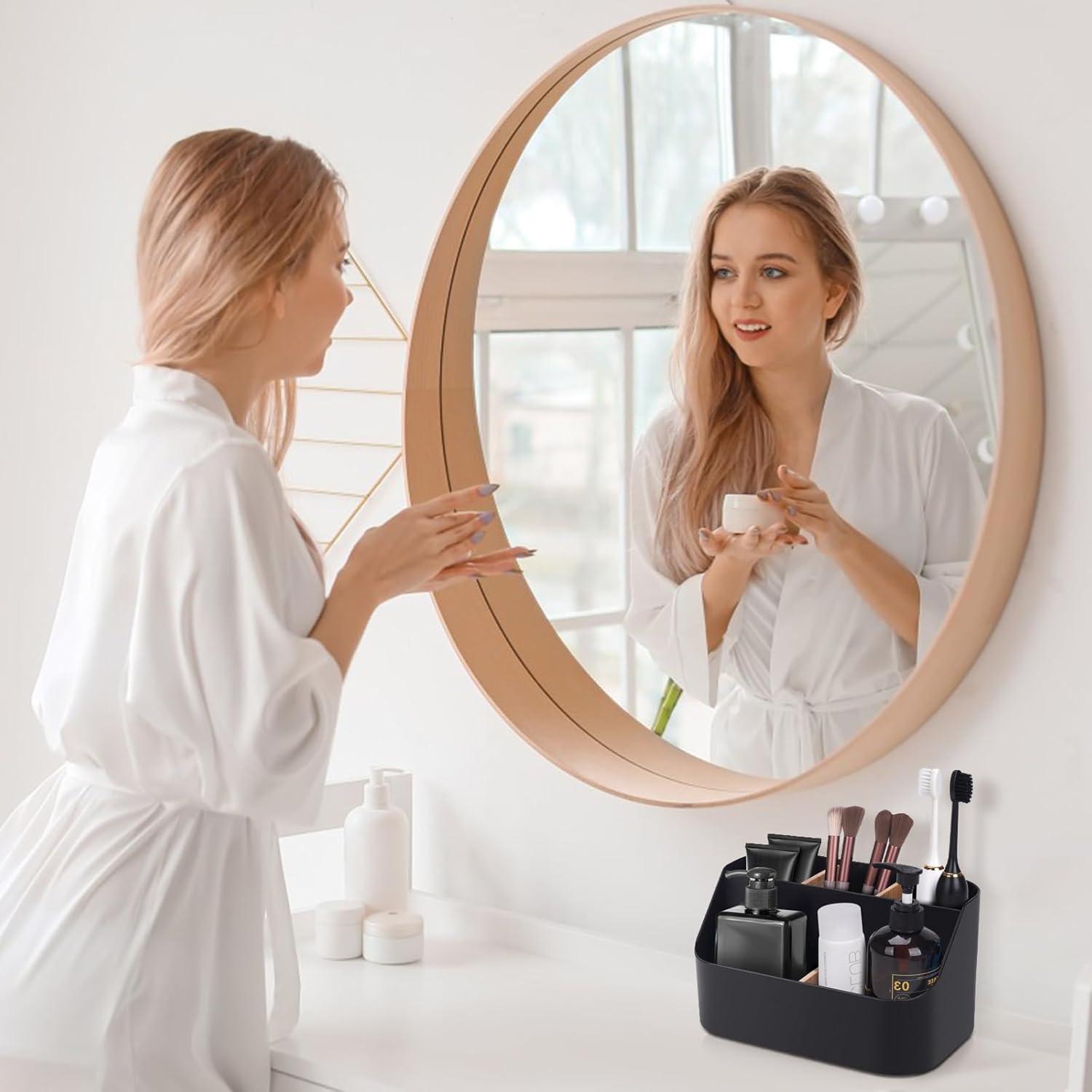 Soporte negro para cepillos de dientes Ayswupt, 5 compartimentos