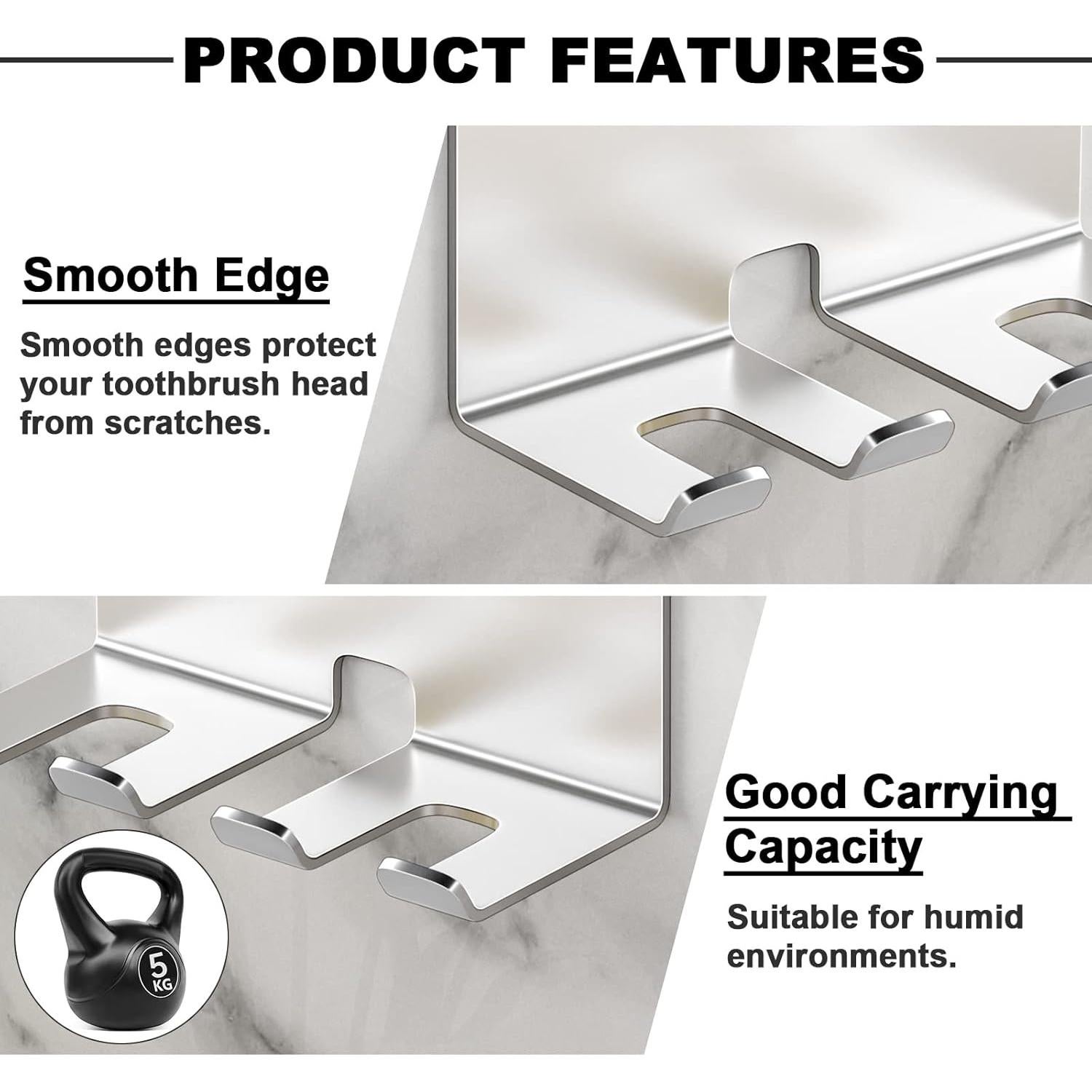 Soporte para cepillos de dientes YAYINLI de acero inoxidable