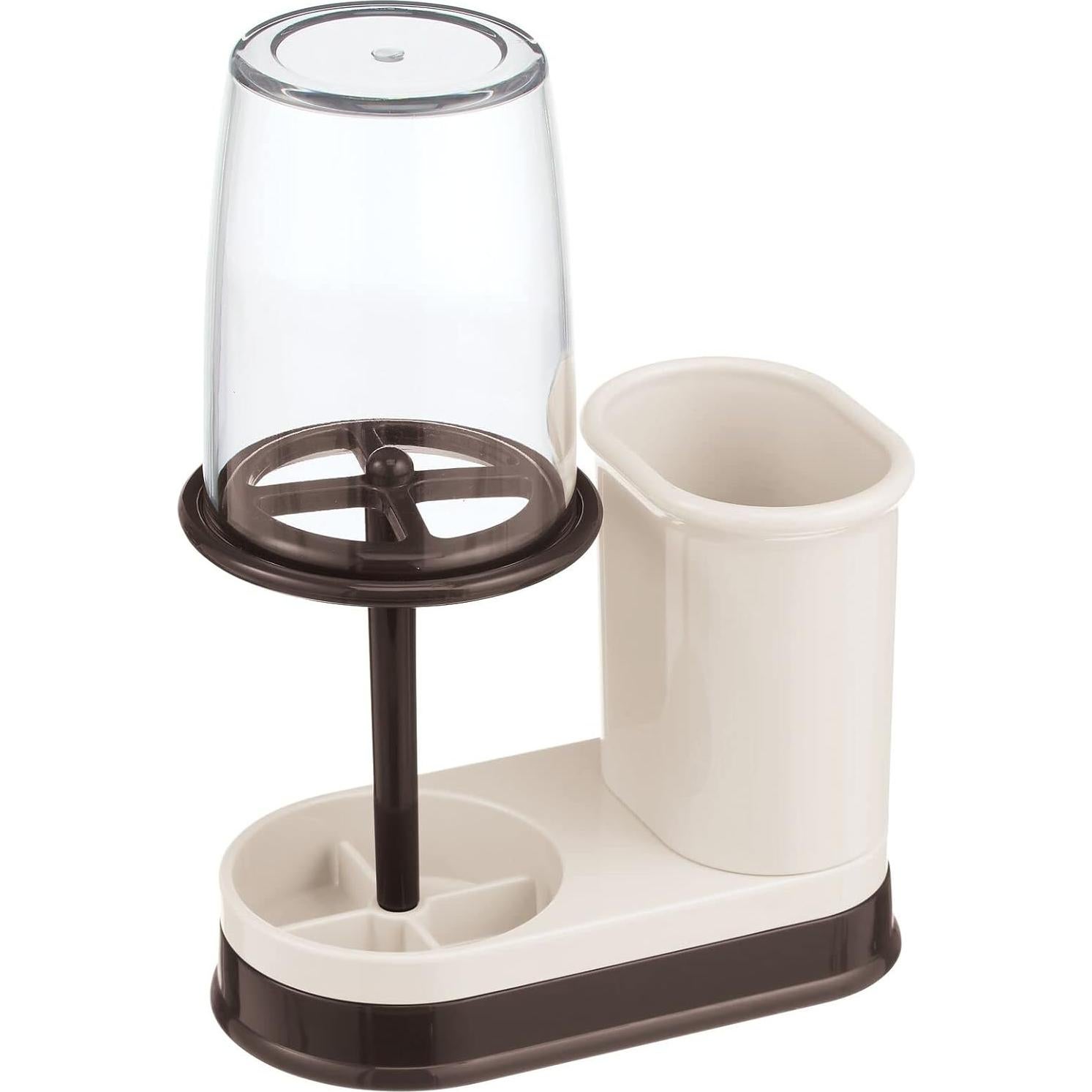 Soporte Organizador de Baño mDesign Hyde - Crema/Bronce, 4 Compartimentos