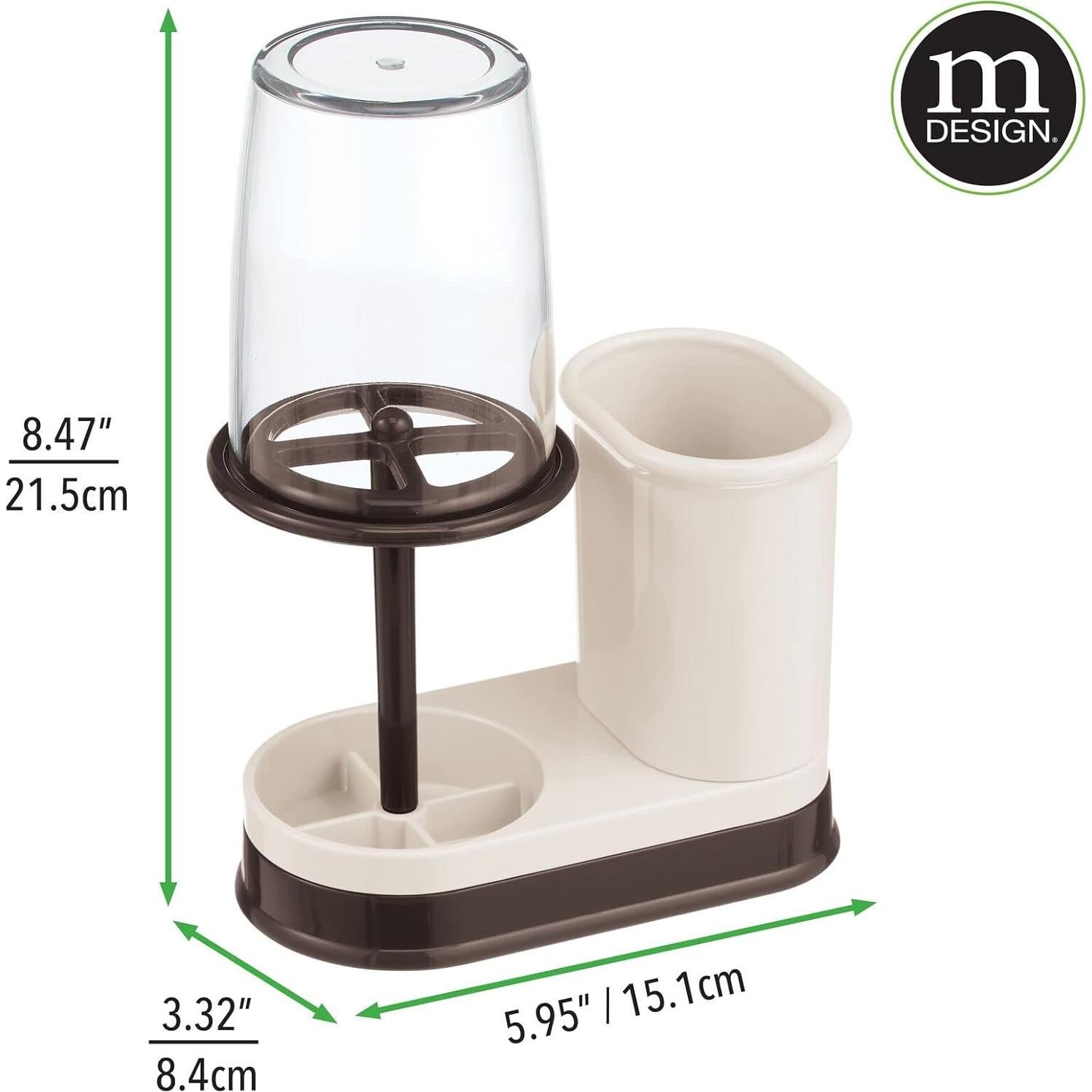 Soporte Organizador de Baño mDesign Hyde - Crema/Bronce, 4 Compartimentos