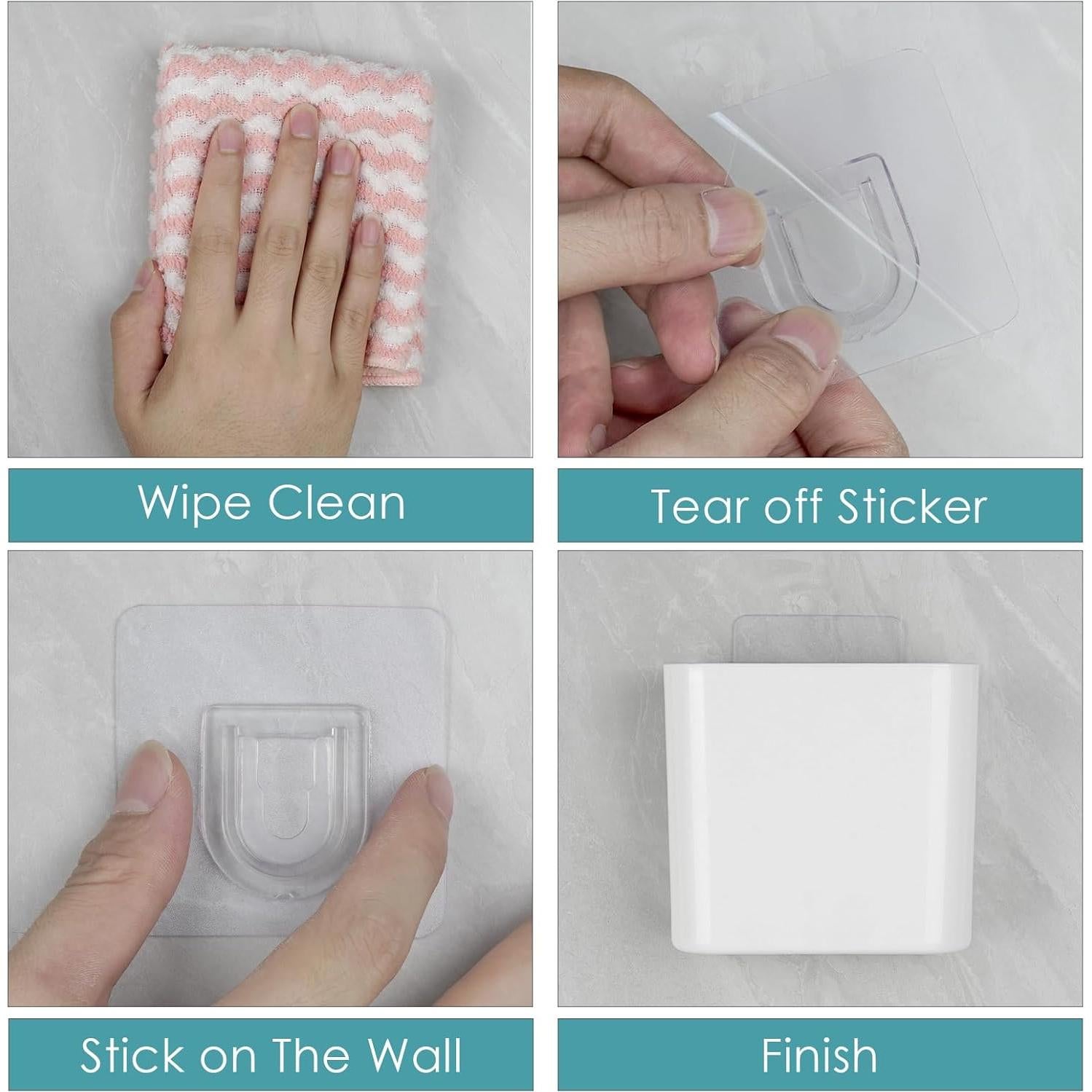 Soporte de Cepillo de Dientes LUEXBOX Blanco Montaje en Pared