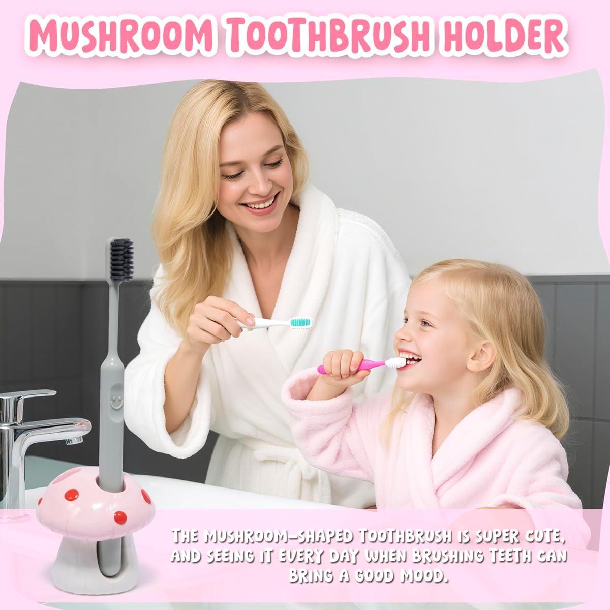 Soporte para Cepillos de Dientes Hodao Kids Hongo Rosa 3 Agujeros