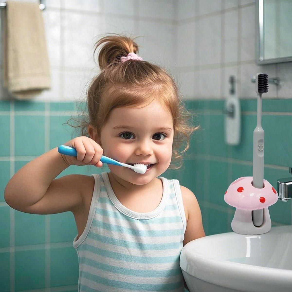 Soporte para Cepillos de Dientes Hodao Kids Hongo Rosa 3 Agujeros