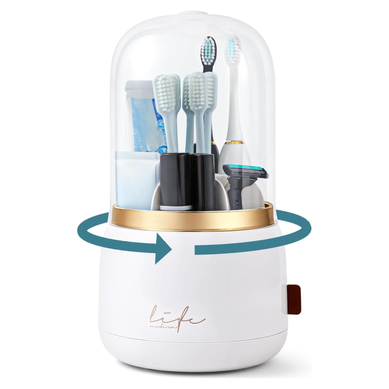 Soporte para Cepillos de Dientes EXIN DECHEN R55 Blanco con Tapa