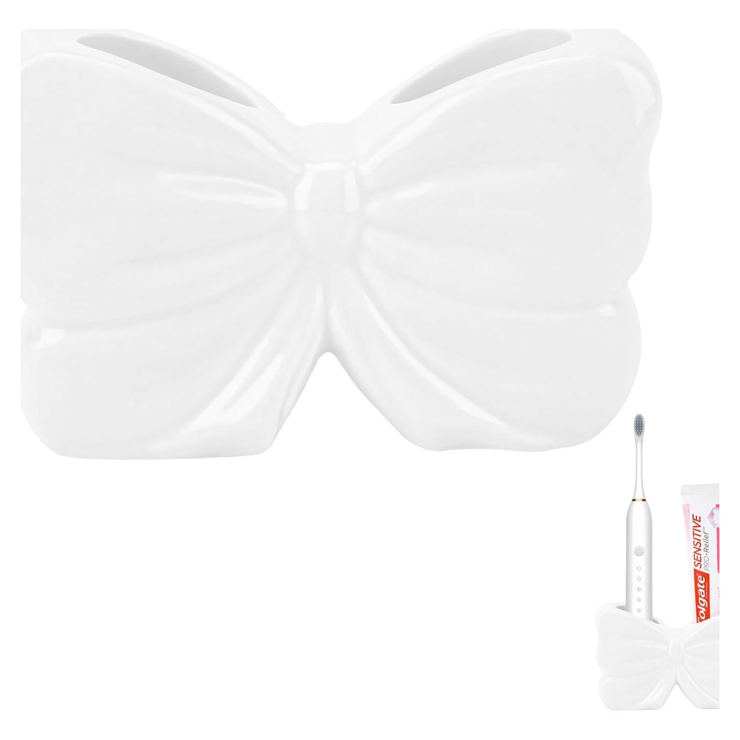 Soporte de Cepillo de Dientes Cerámica Biiange Blanco Lazo