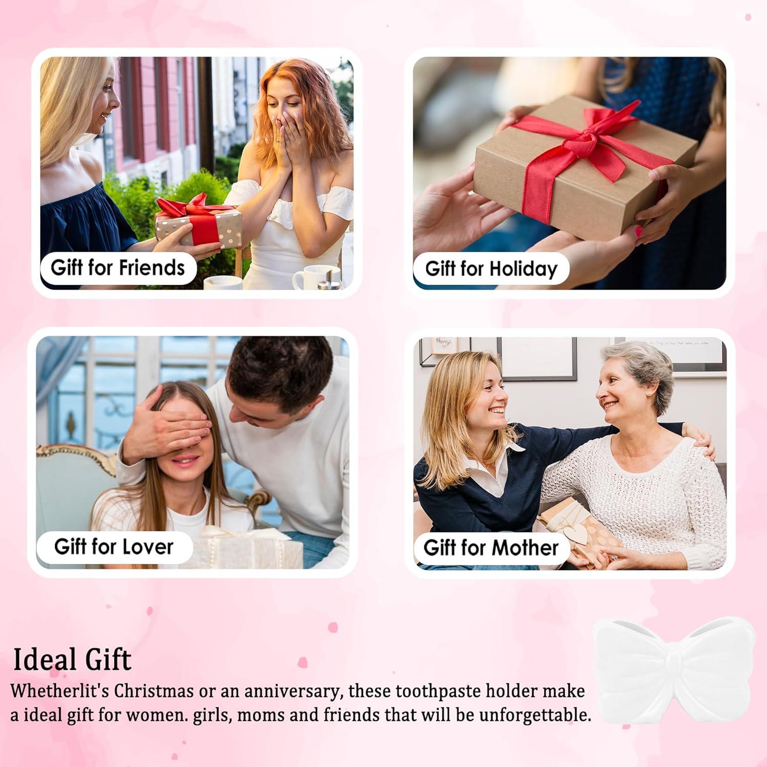 Soporte de Cepillo de Dientes Cerámica Biiange Blanco Lazo