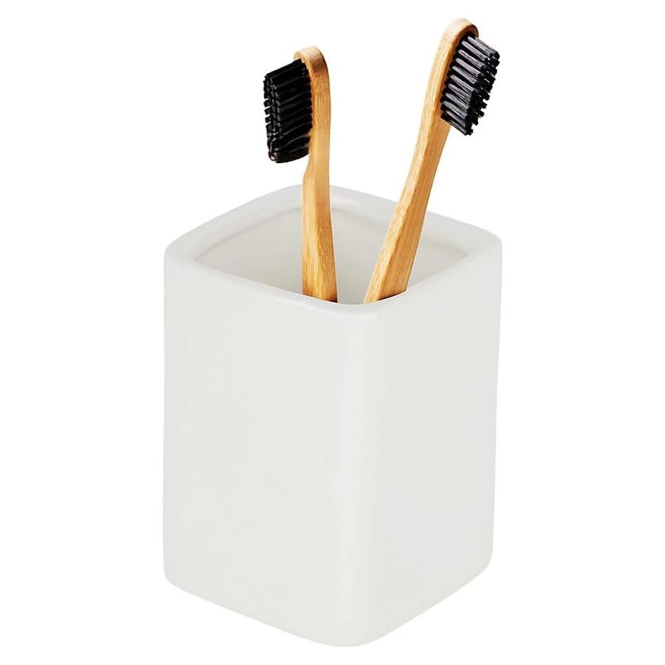 Soporte para Cepillos de Dientes Cerámica Louie Silna Blanco 8x9cm
