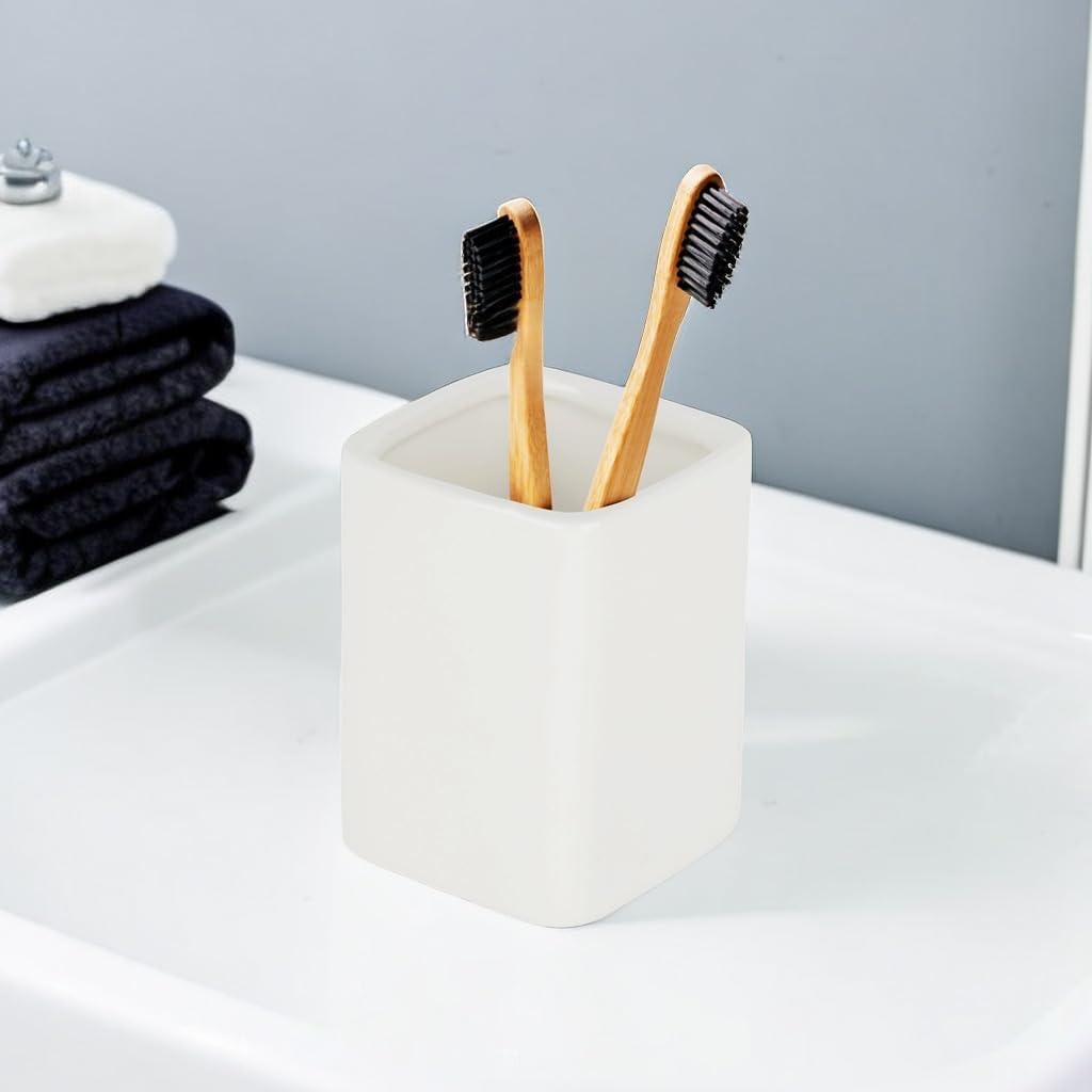 Soporte para Cepillos de Dientes Cerámica Louie Silna Blanco 8x9cm