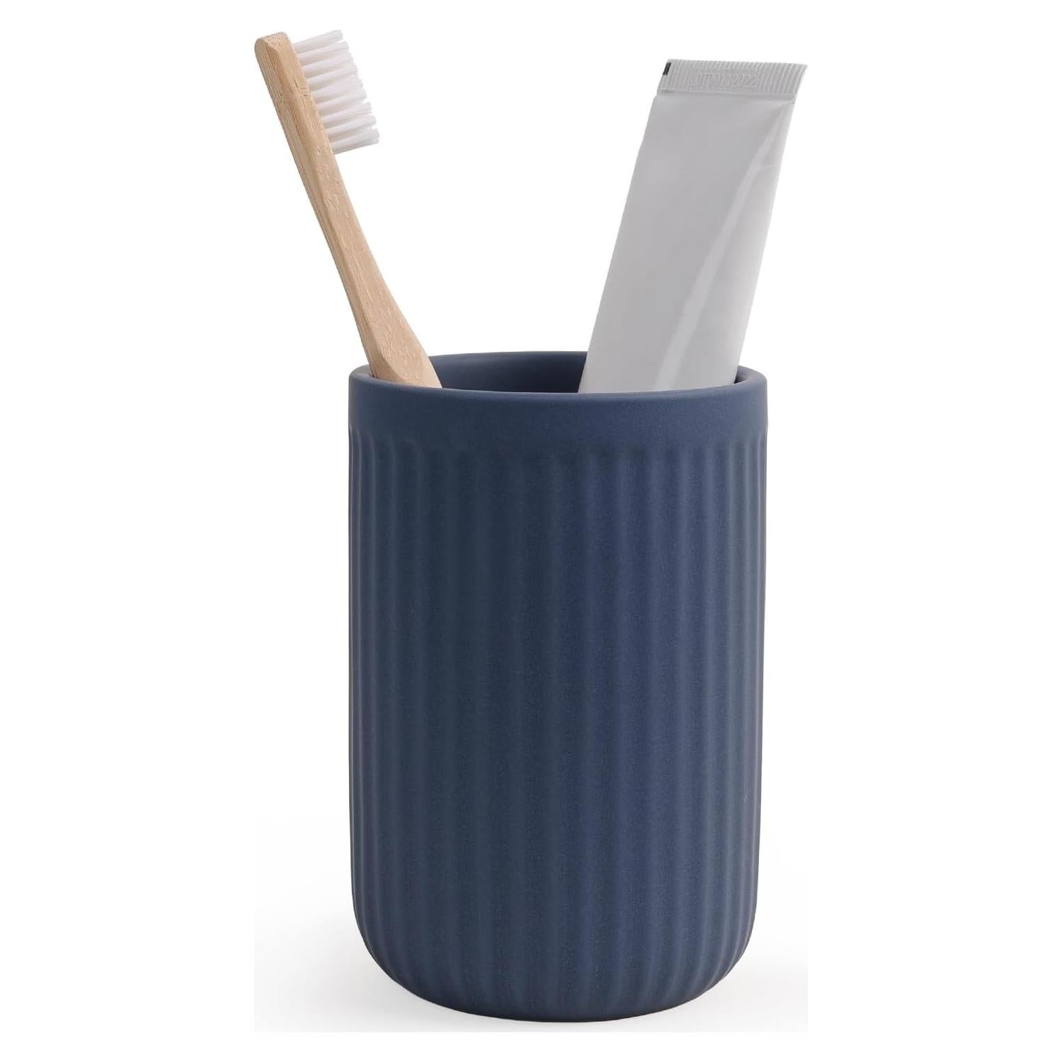 Soporte para Cepillos de Dientes Cerámica INGOFIN Azul Mate 348g