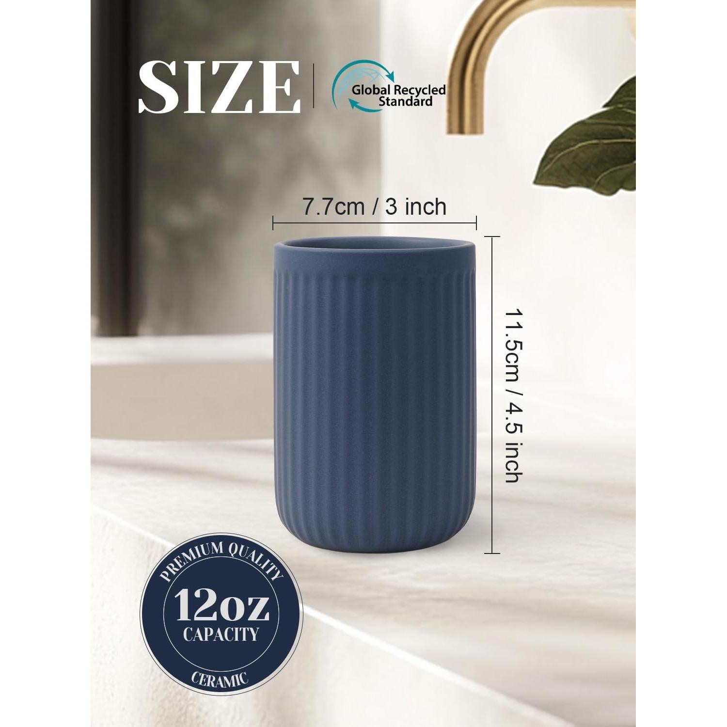 Soporte para Cepillos de Dientes Cerámica INGOFIN Azul Mate 348g