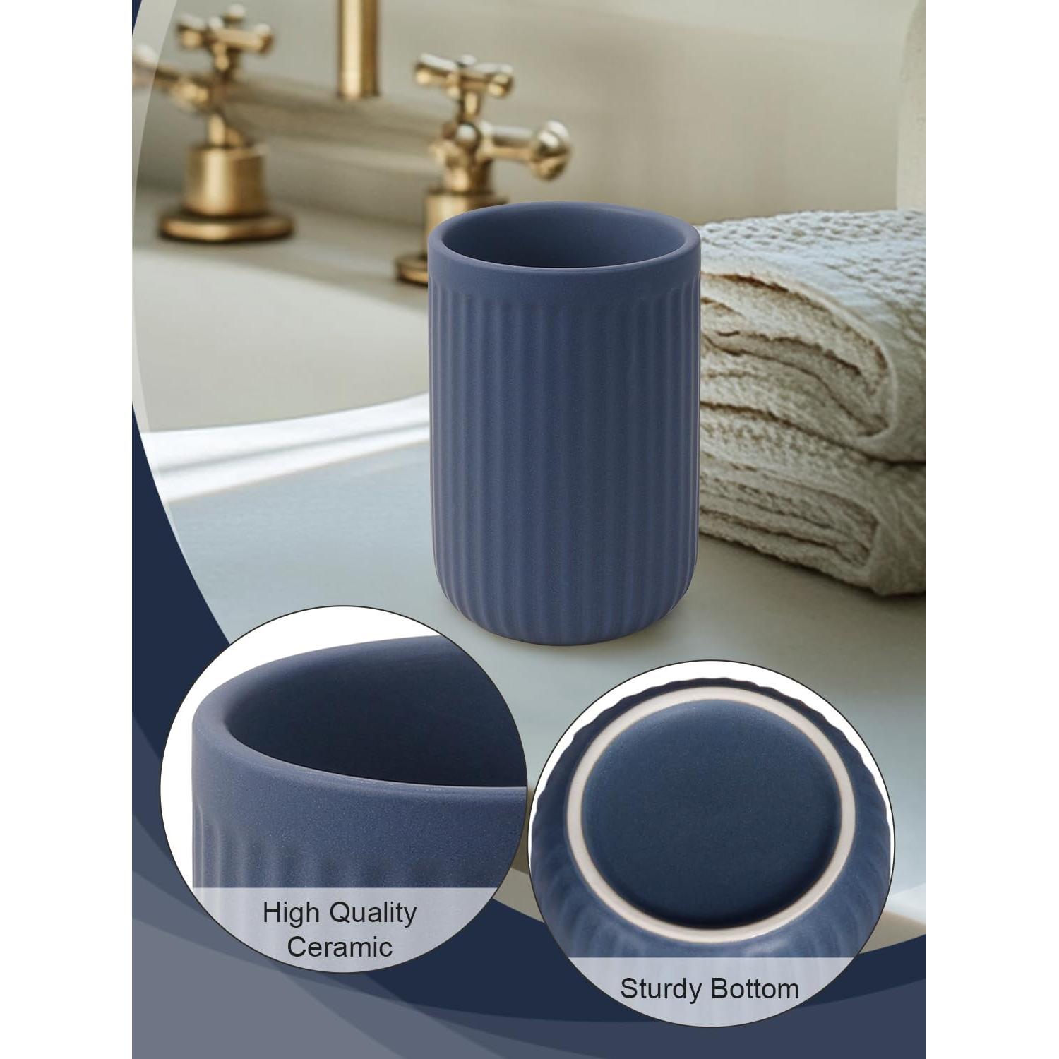 Soporte para Cepillos de Dientes Cerámica INGOFIN Azul Mate 348g