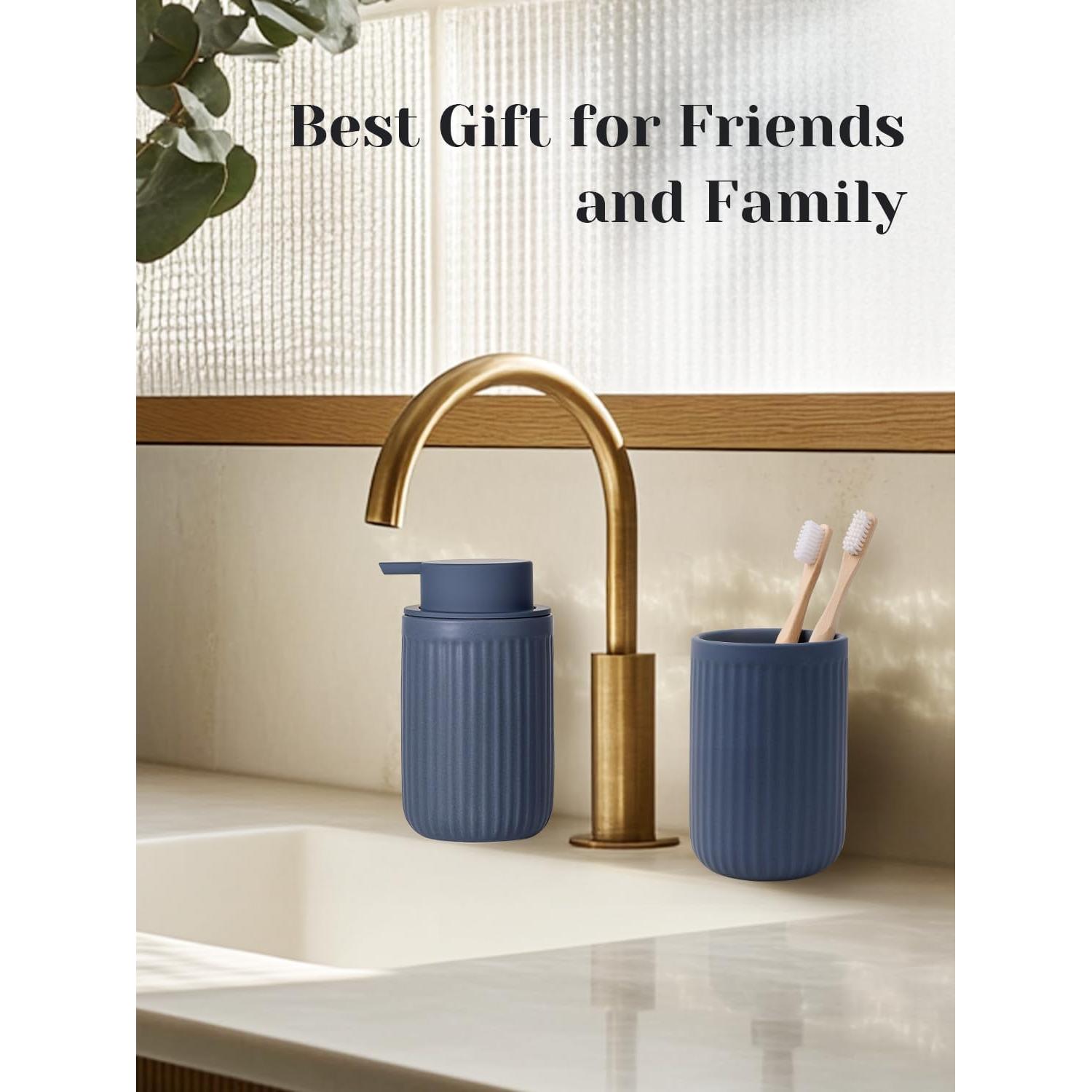 Soporte para Cepillos de Dientes Cerámica INGOFIN Azul Mate 348g