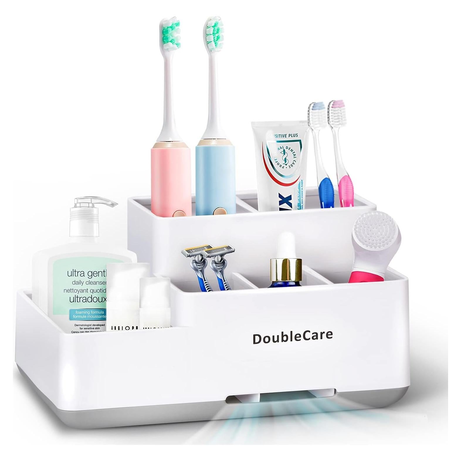 Soporte para Cepillos de Dientes DoubleCare 5 Compartimentos Blanco