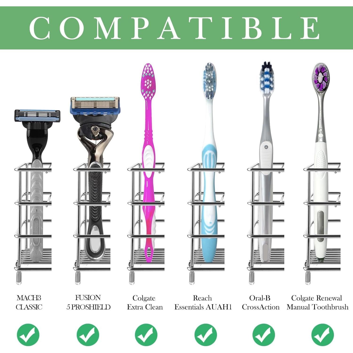 Soporte de Cepillos de Dientes Linkidea Acero Inoxidable 5 Compartimentos