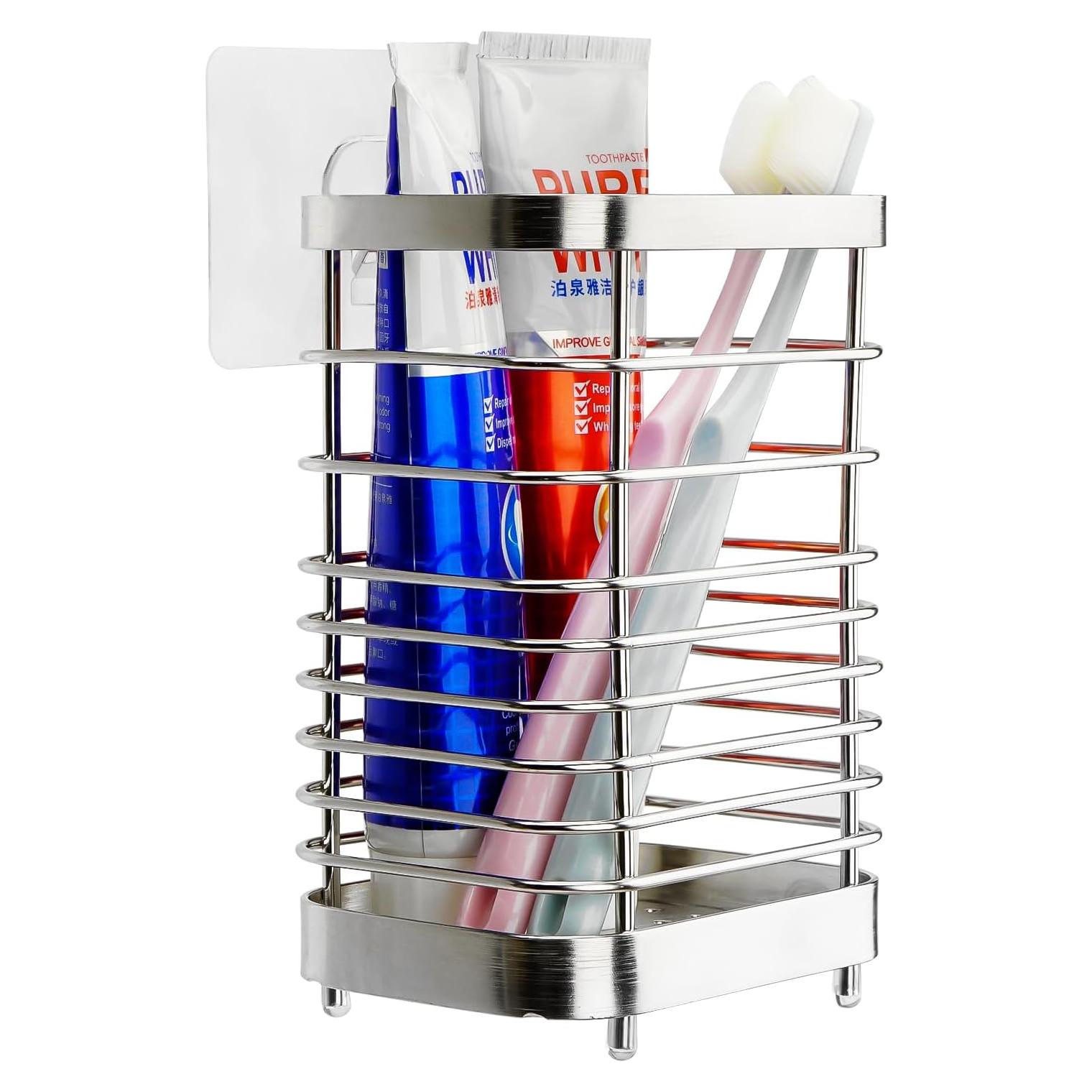 Soporte de Cepillo de Dientes LUEXBOX de Acero Inoxidable Plata