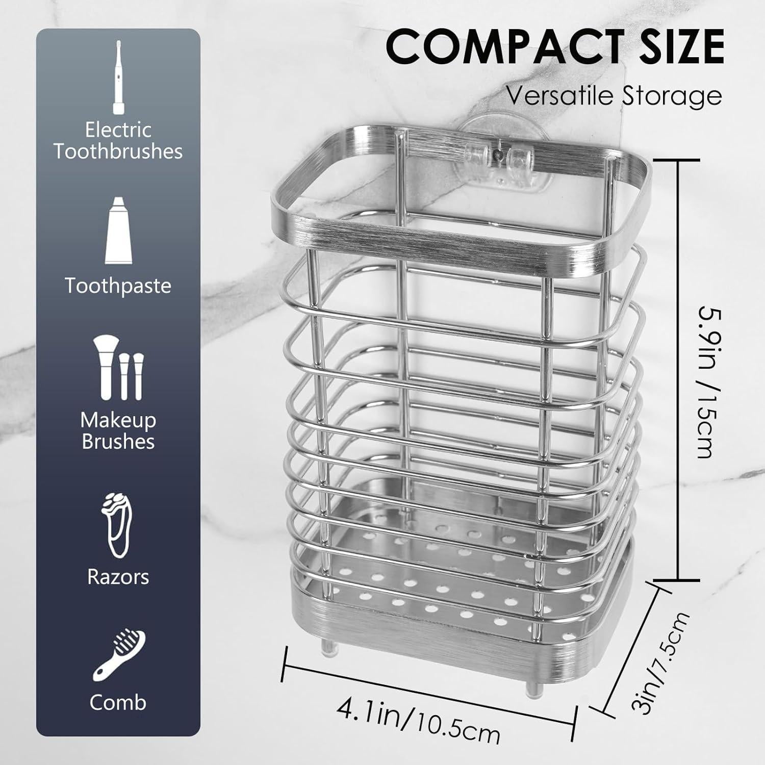 Soporte de Cepillo de Dientes LUEXBOX de Acero Inoxidable Plata