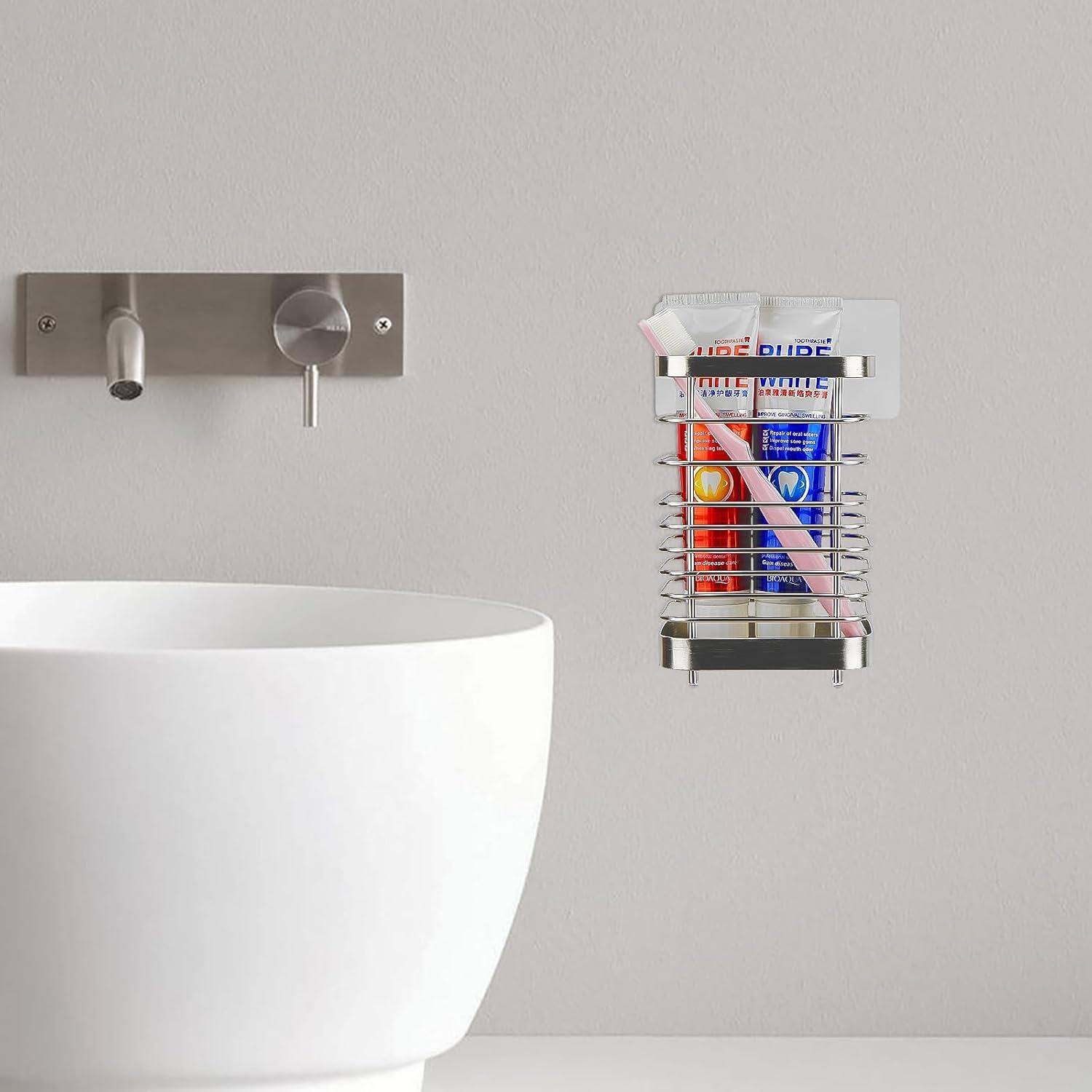 Soporte de Cepillo de Dientes LUEXBOX de Acero Inoxidable Plata