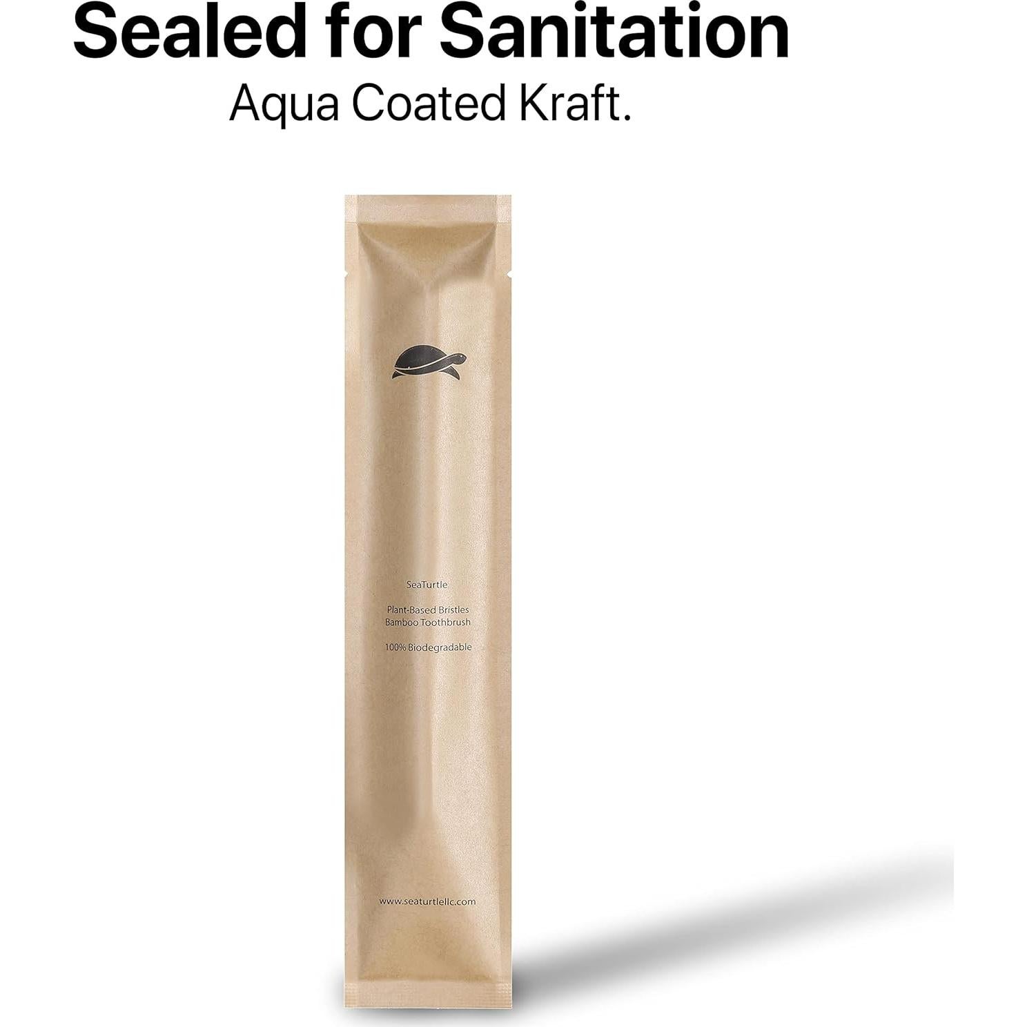 Cepillos de Dientes de Bambú Sea Turtle - Paquete de 10 Unidades