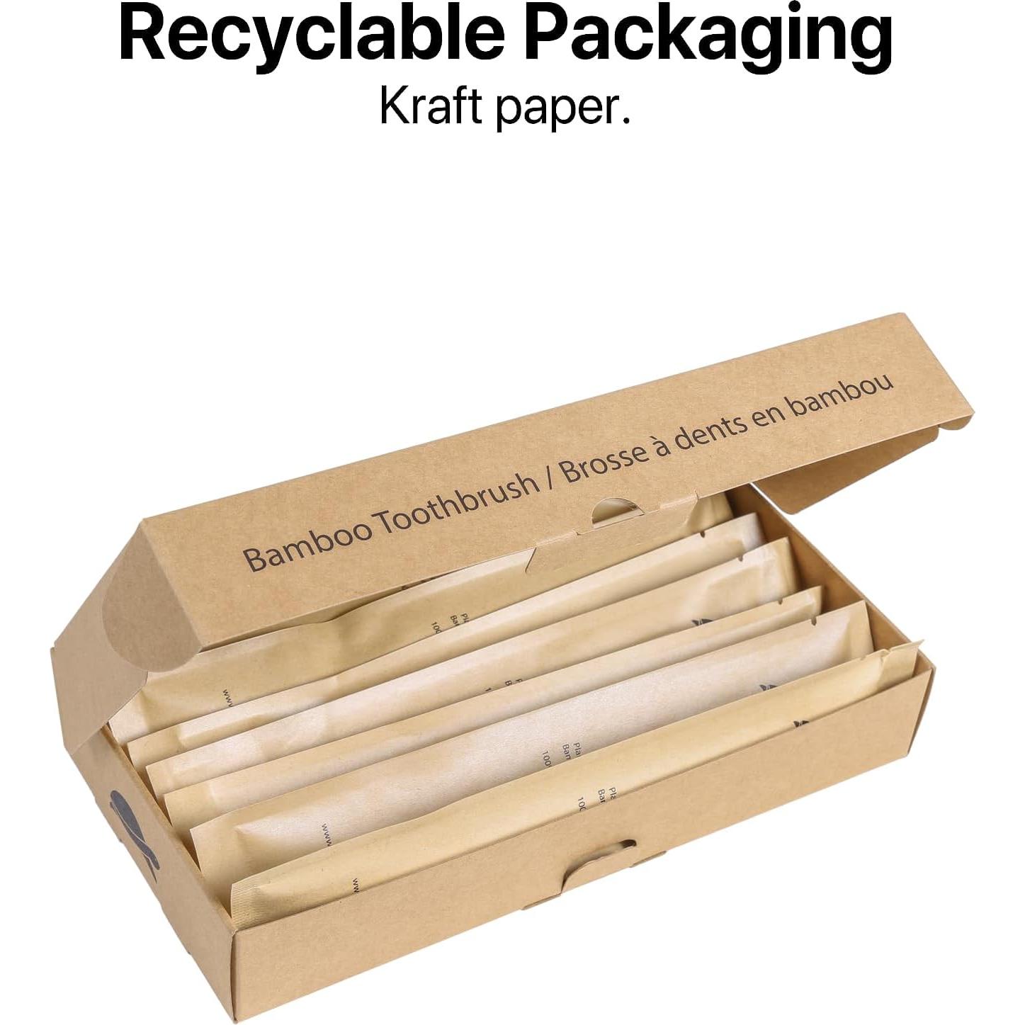 Cepillos de Dientes de Bambú Sea Turtle - Paquete de 10 Unidades