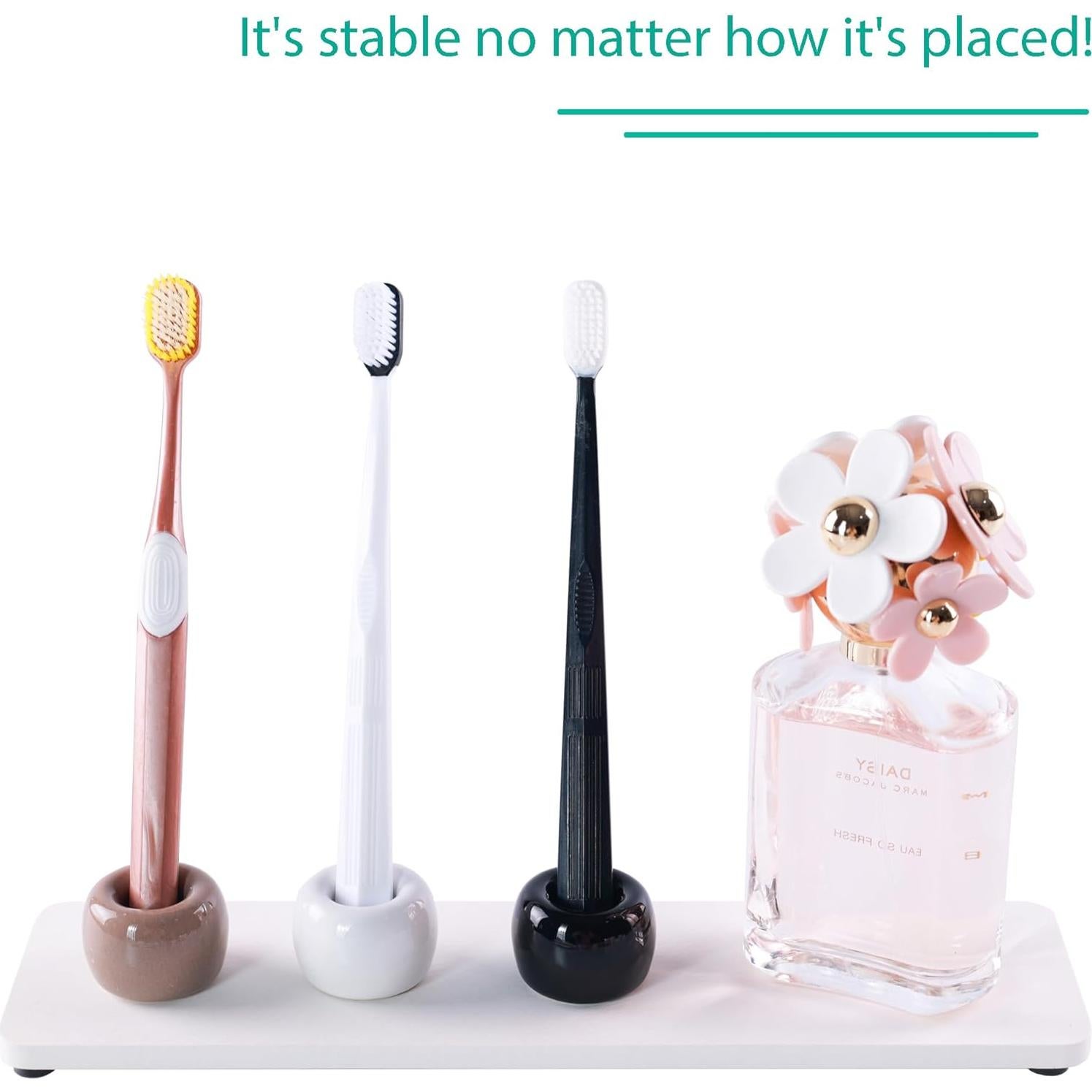 Juego de 6 Soportes de Cepillo de Dientes Cerámicos NiuYichee