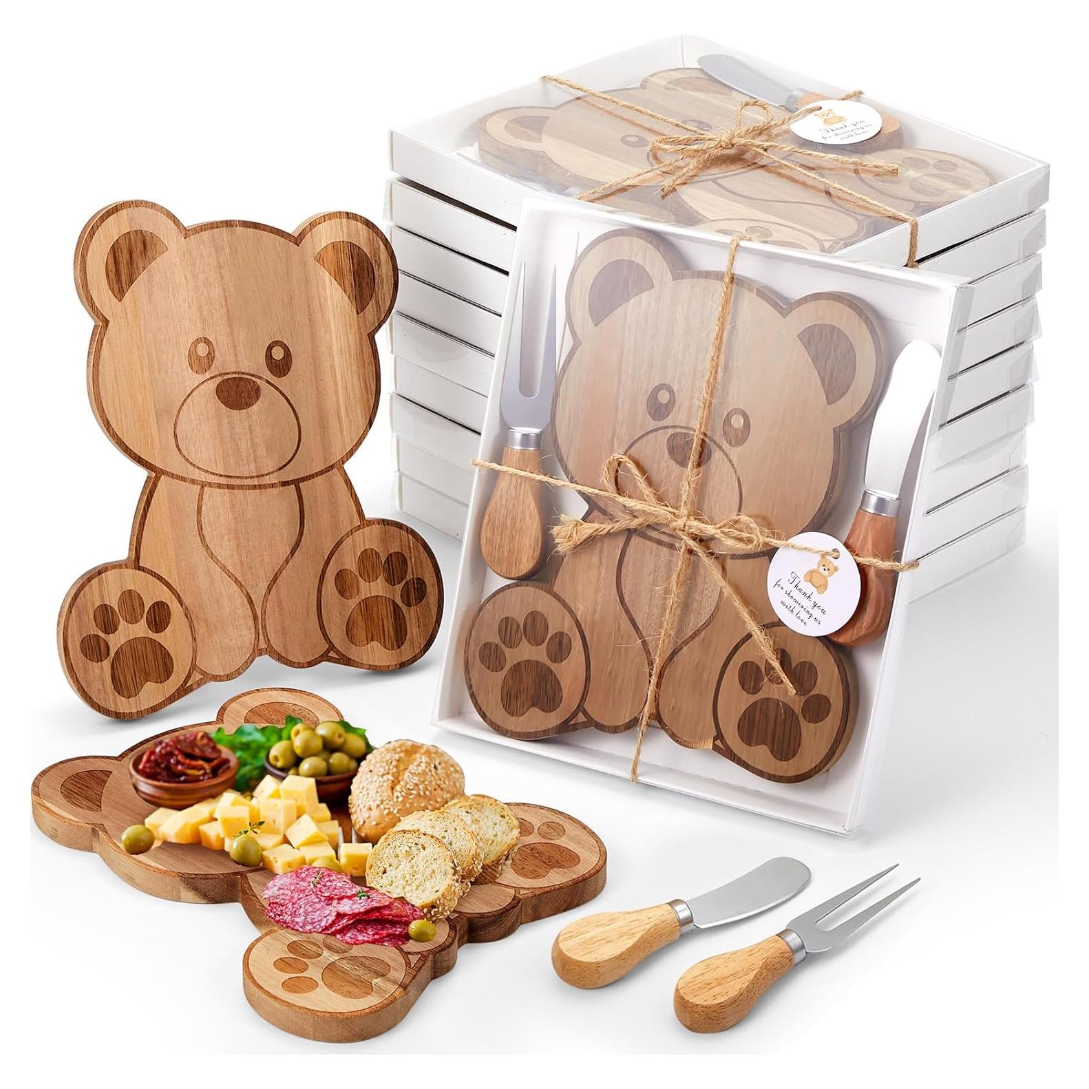 Set de 12 Tablas de Queso en Forma de Oso Ziliny para Baby Shower