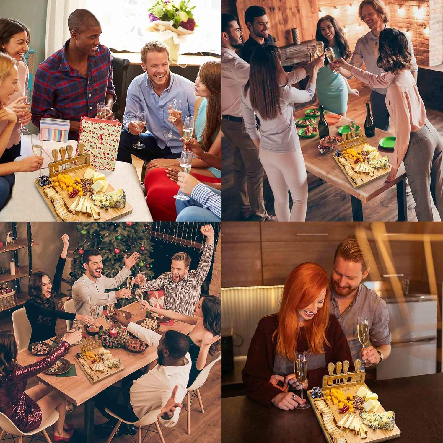 Tablero de Queso de Bambú BlauKe 35.5x27.9 cm con Cuchillos