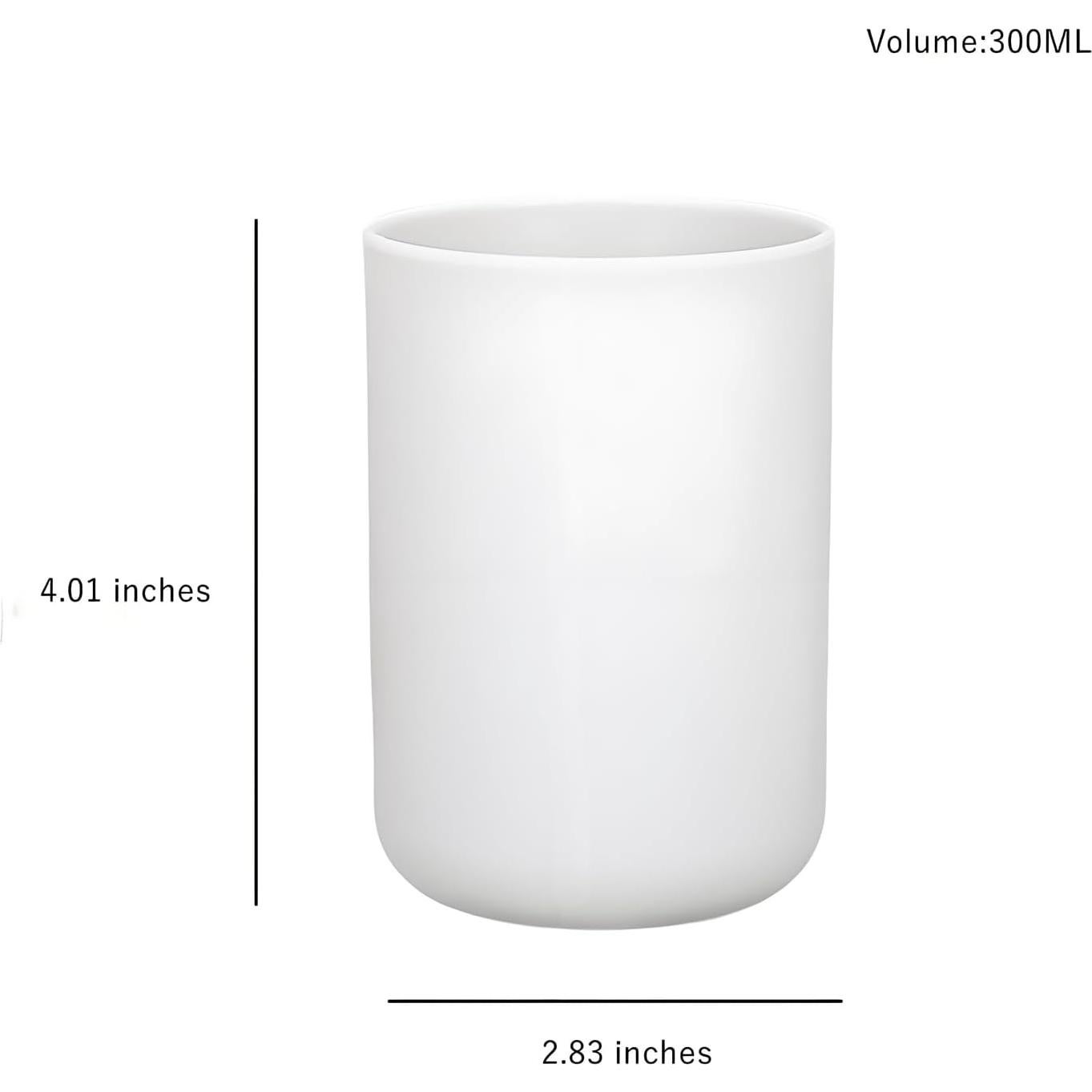 Vasos de Plástico para Baño HUAMIAODI 300ml 2 Piezas Blanco y Gris