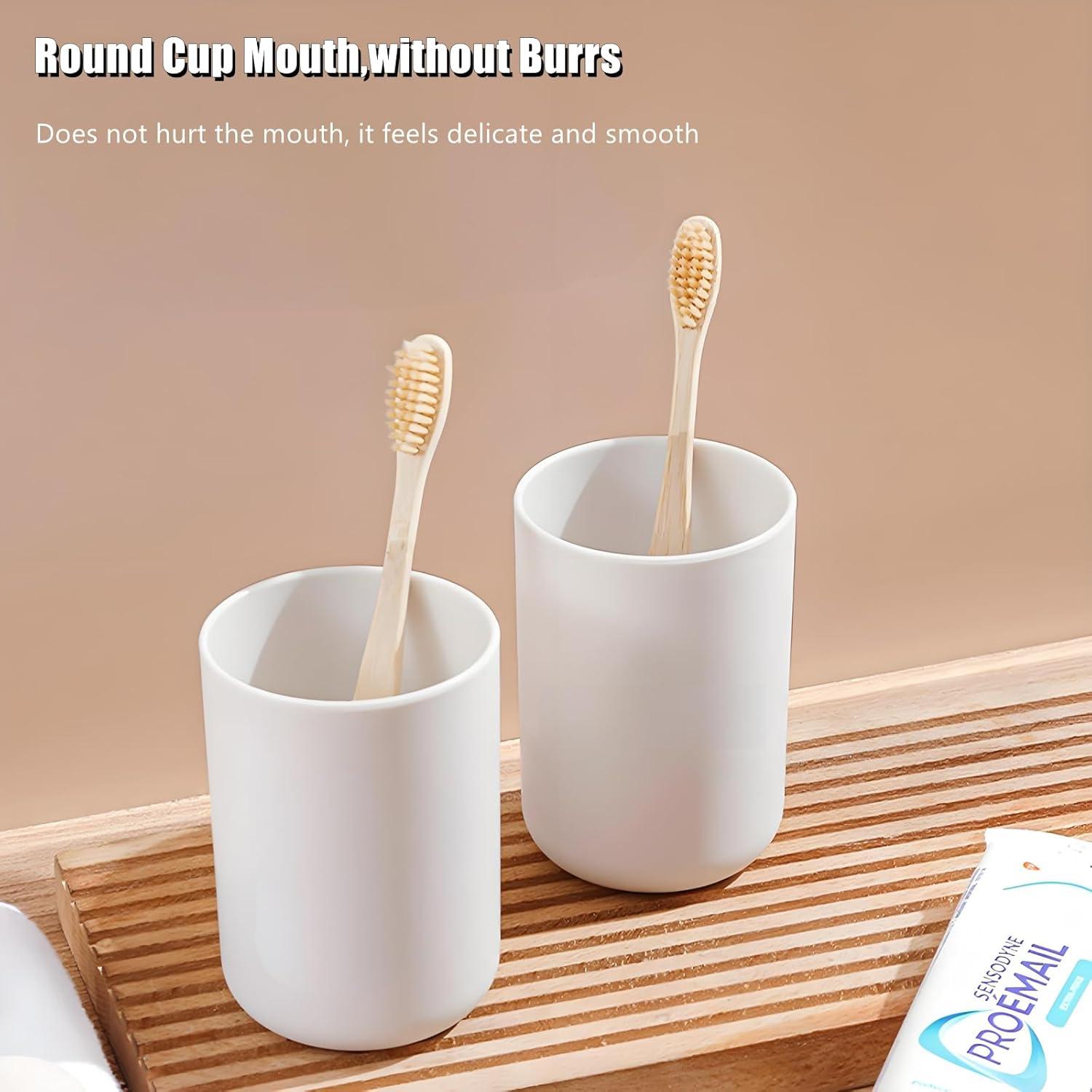 Vasos de Plástico para Baño HUAMIAODI 300ml 2 Piezas Blanco y Gris