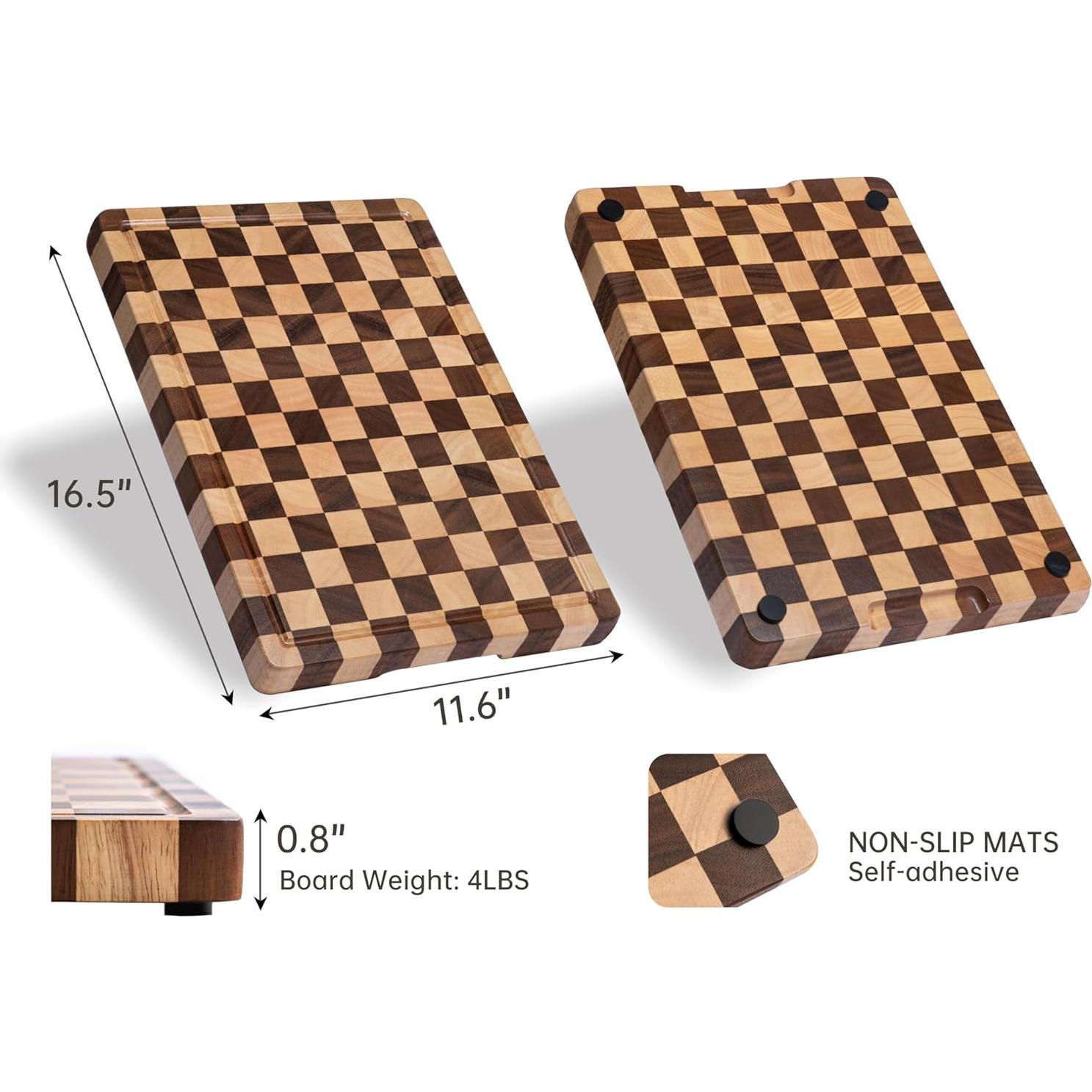 Tabla de Cortar de Madera Acacia THETCHRY 42x29.5 cm con Surcos