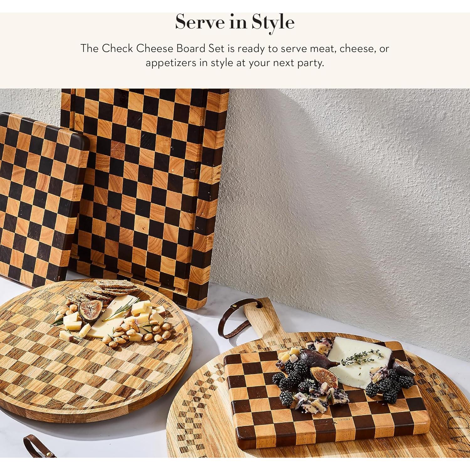 Tablero de Queso MacKenzie-Childs de Madera 20x30 cm con Cuchillo