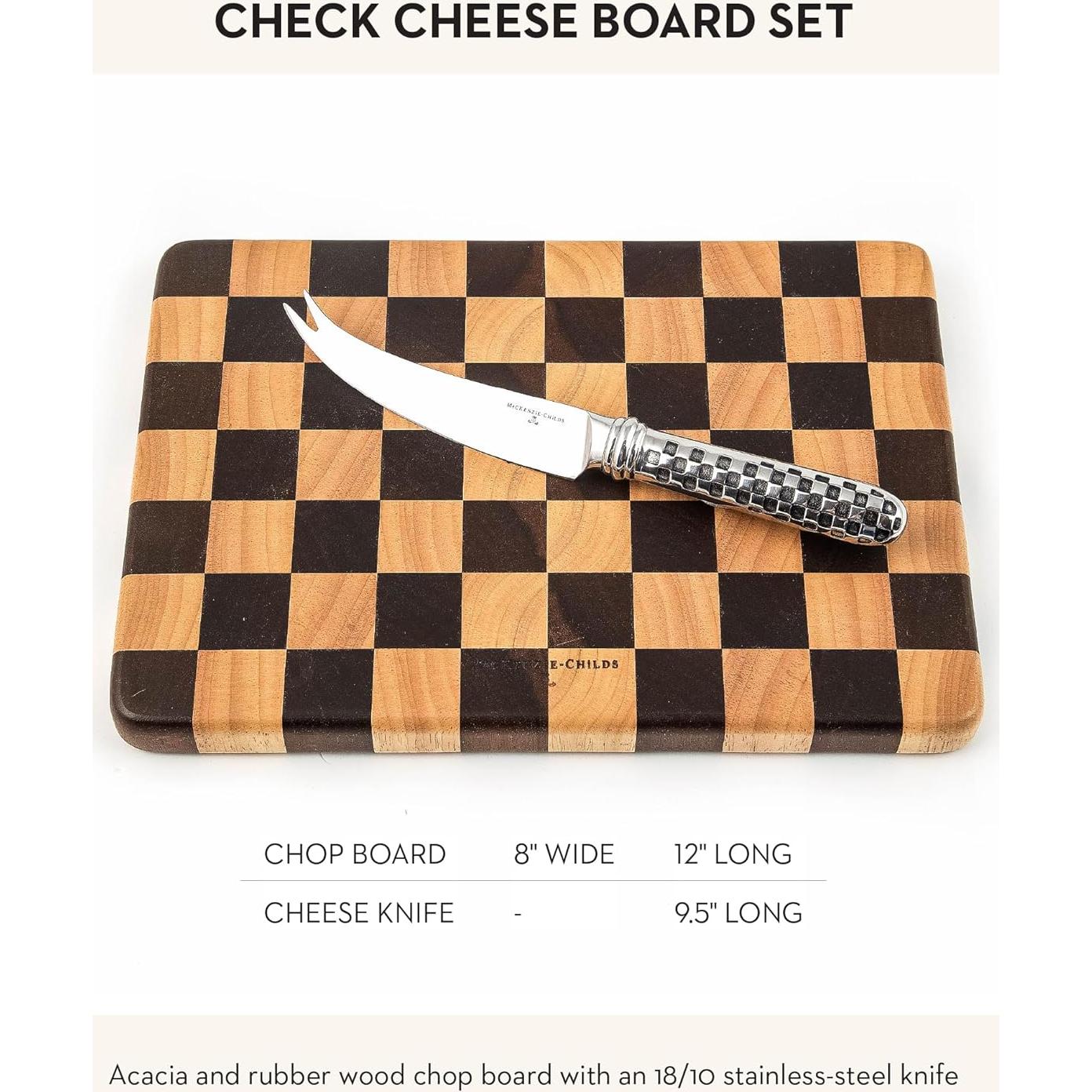 Tablero de Queso MacKenzie-Childs de Madera 20x30 cm con Cuchillo