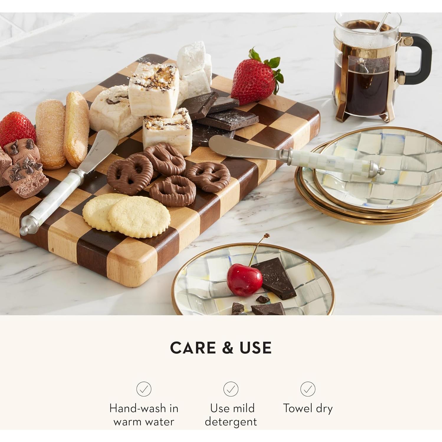 Tablero de Queso MacKenzie-Childs de Madera 20x30 cm con Cuchillo