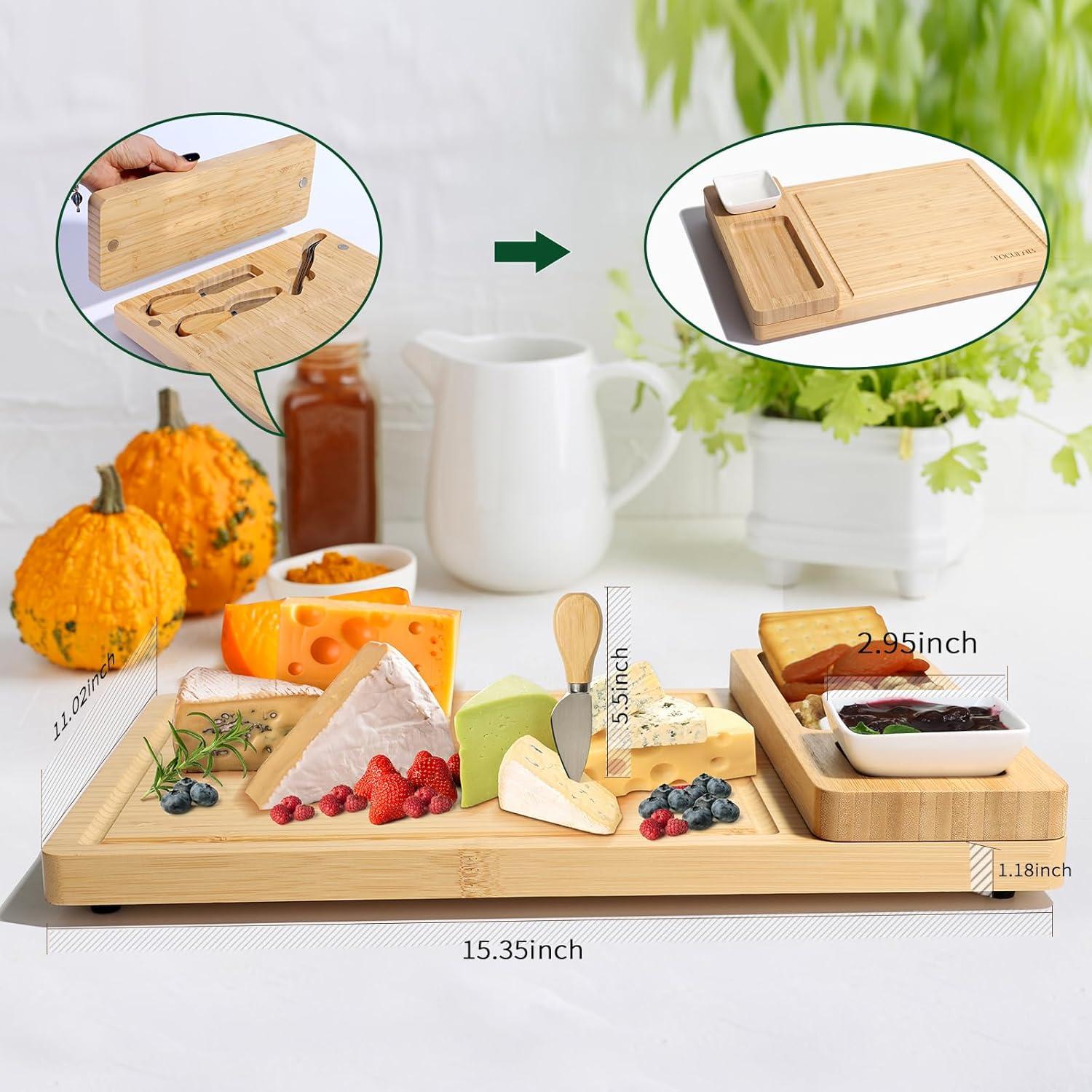 Juego de Tabla de Charcutería TOCULAB de Bambú 39x28 cm