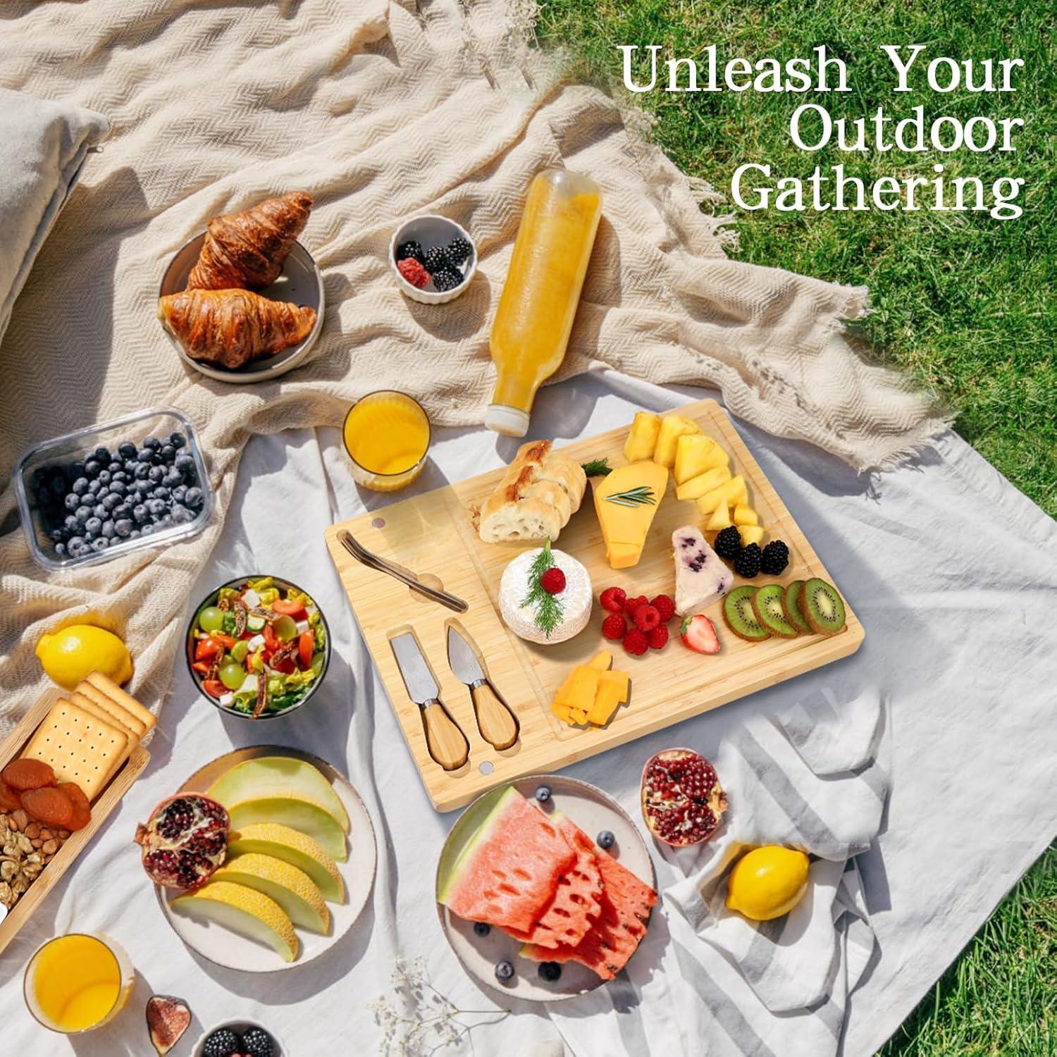 Juego de Tabla de Charcutería TOCULAB de Bambú 39x28 cm