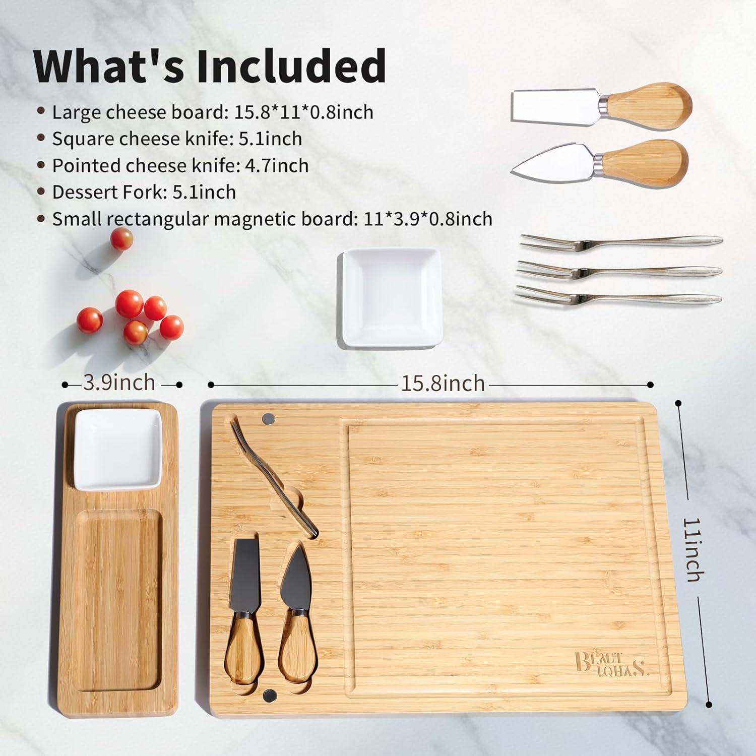 Juego de Tabla de Charcutería TOCULAB de Bambú 39x28 cm