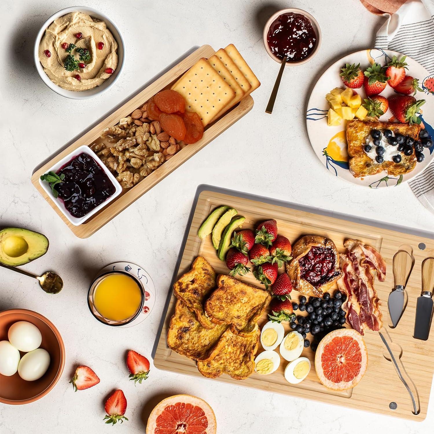 Juego de Tabla de Charcutería TOCULAB de Bambú 39x28 cm