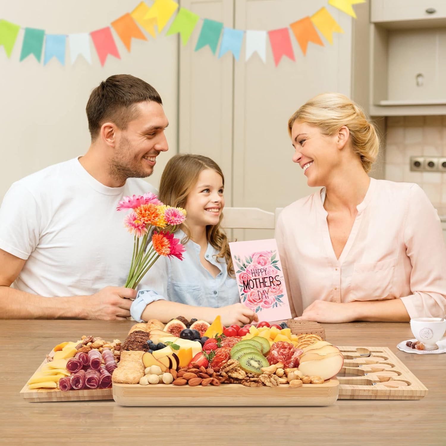 Tabla de Charcutería FamRica de Bambú con 2 Cajones y Accesorios