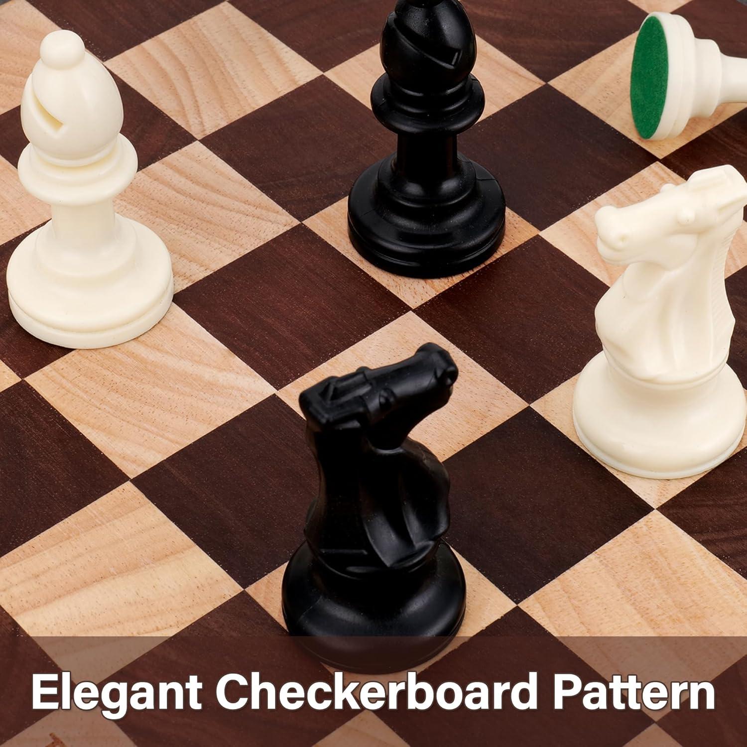 Tabla de Cortar de Madera TJ POP 38x25 cm Patrón Ajedrez