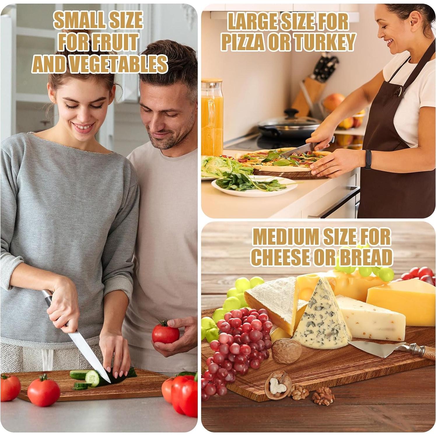 Paquete de 12 Tablas de Cortar de Madera Acacia Patelai 30x40 cm