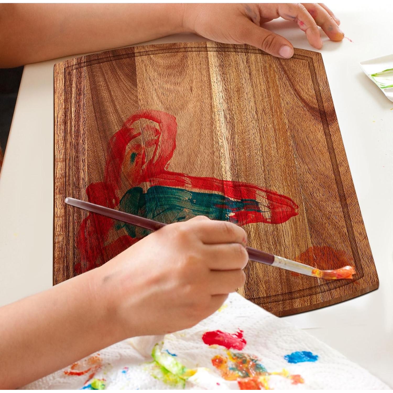 Paquete de 12 Tablas de Cortar de Madera Acacia Patelai 30x40 cm