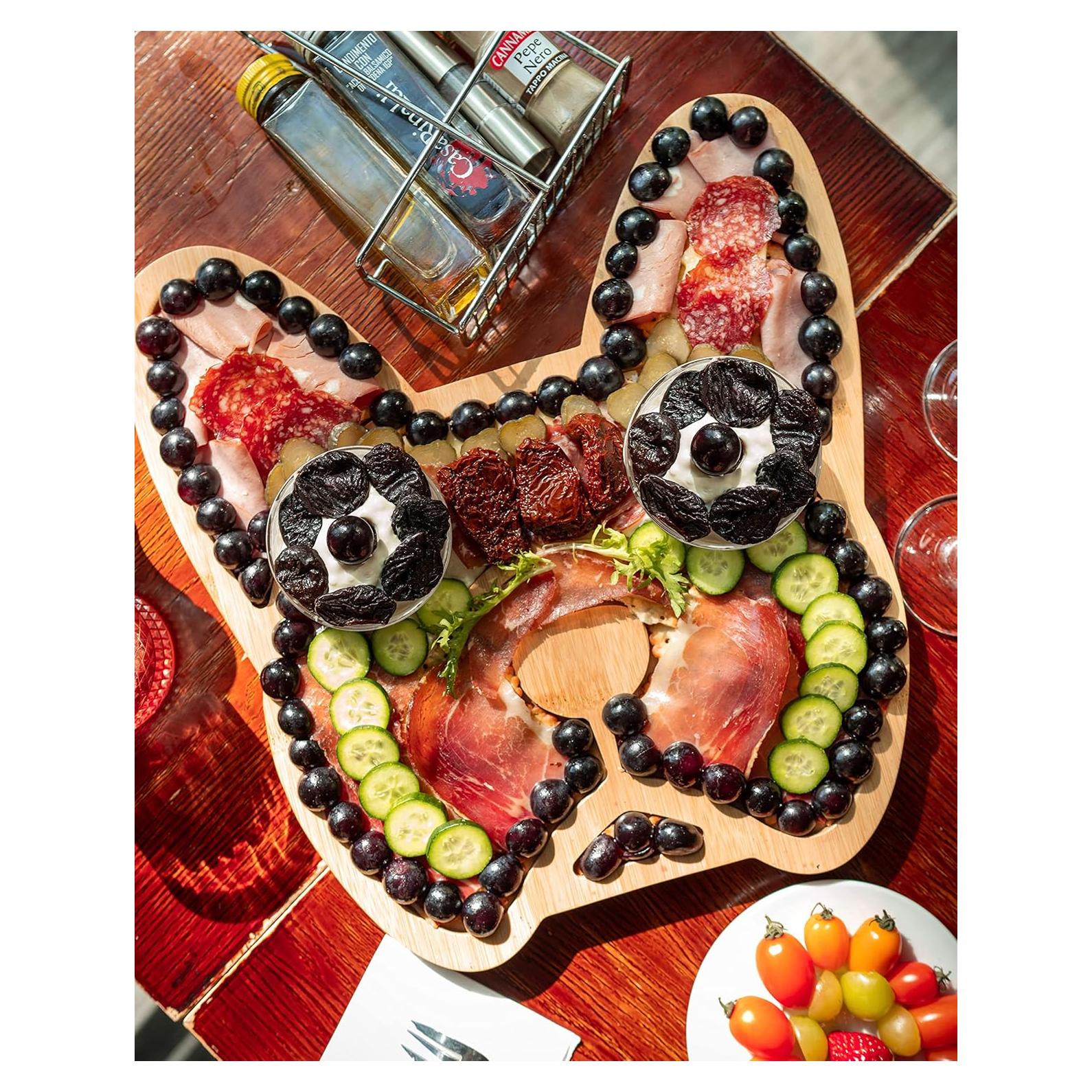 Tabla de Queso Grande Frenchie - Bandeja de Charcutería 40 cm