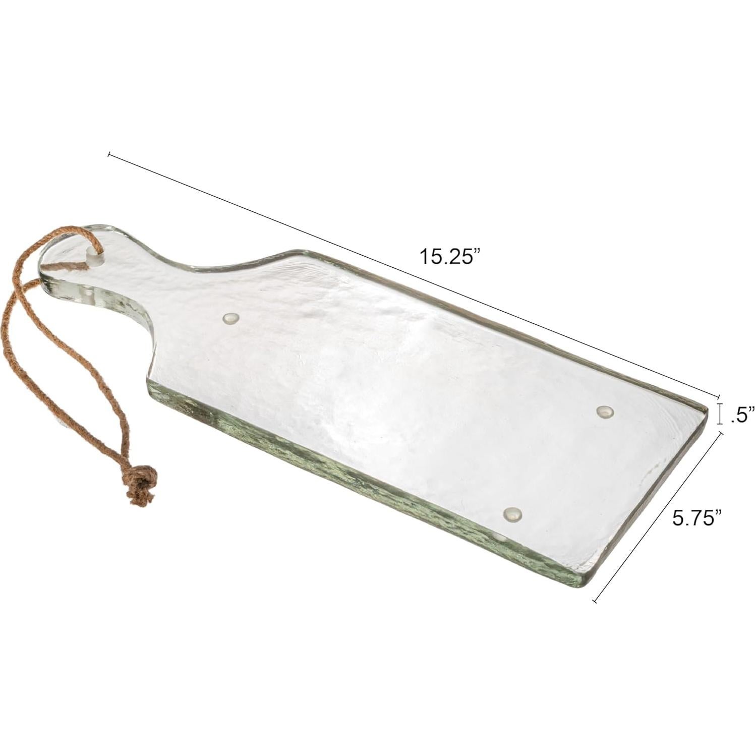 Tabla de Queso y Servir Bloomingville Vidrio Texturizado 38.7x14.6 cm