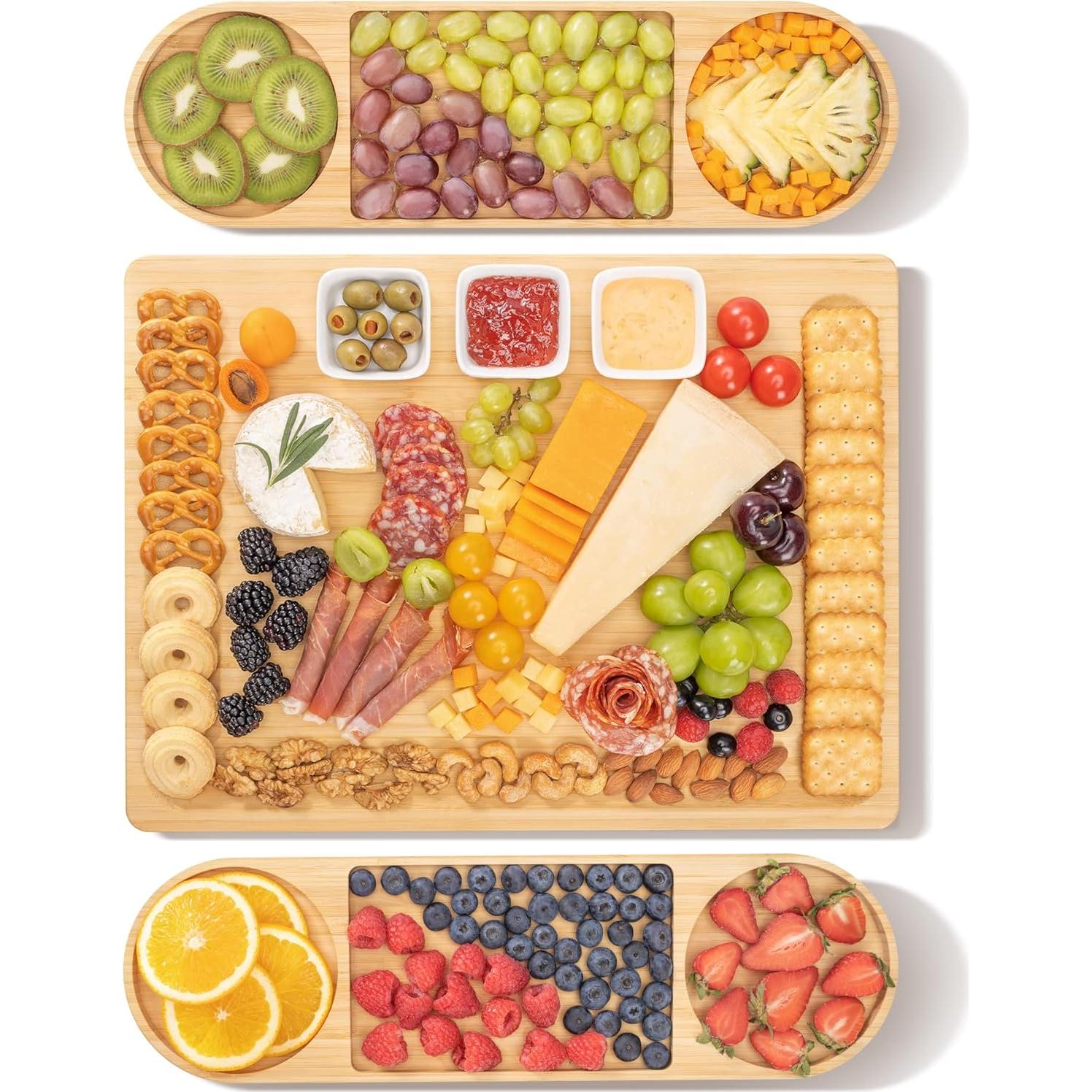 Tabla de Charcutería Extra Grande FamRica de Bambú con Cajones