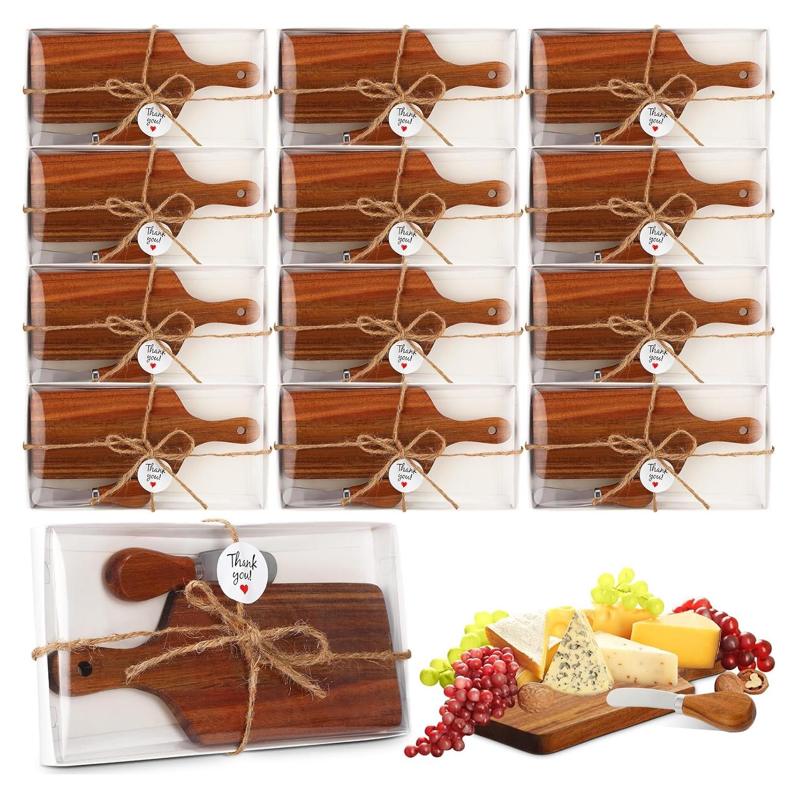 Juego de 12 Tablas de Cortar y Cuchillos Tioncy - Madera de Acacia